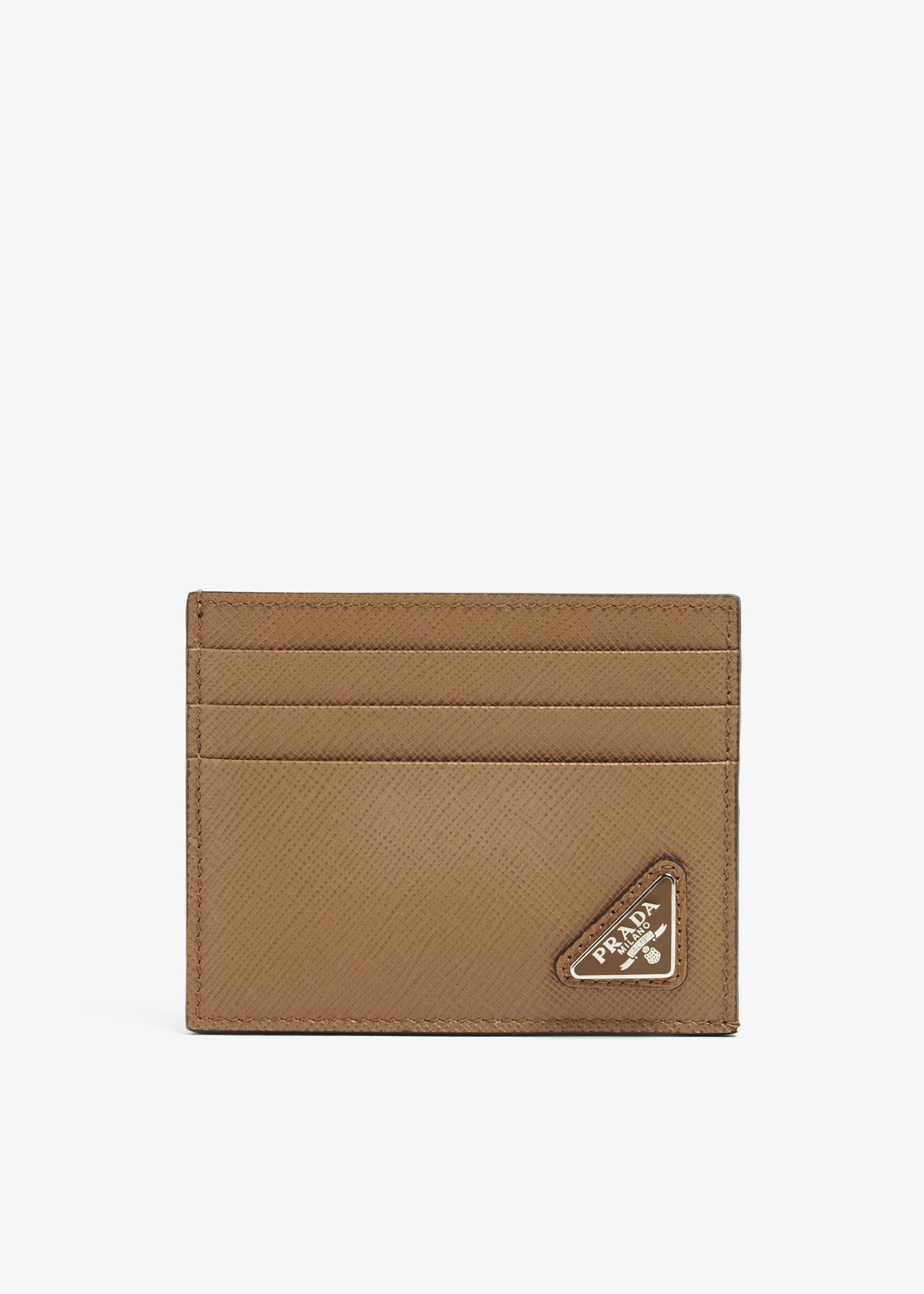 

Saffiano leather card holder, Brown