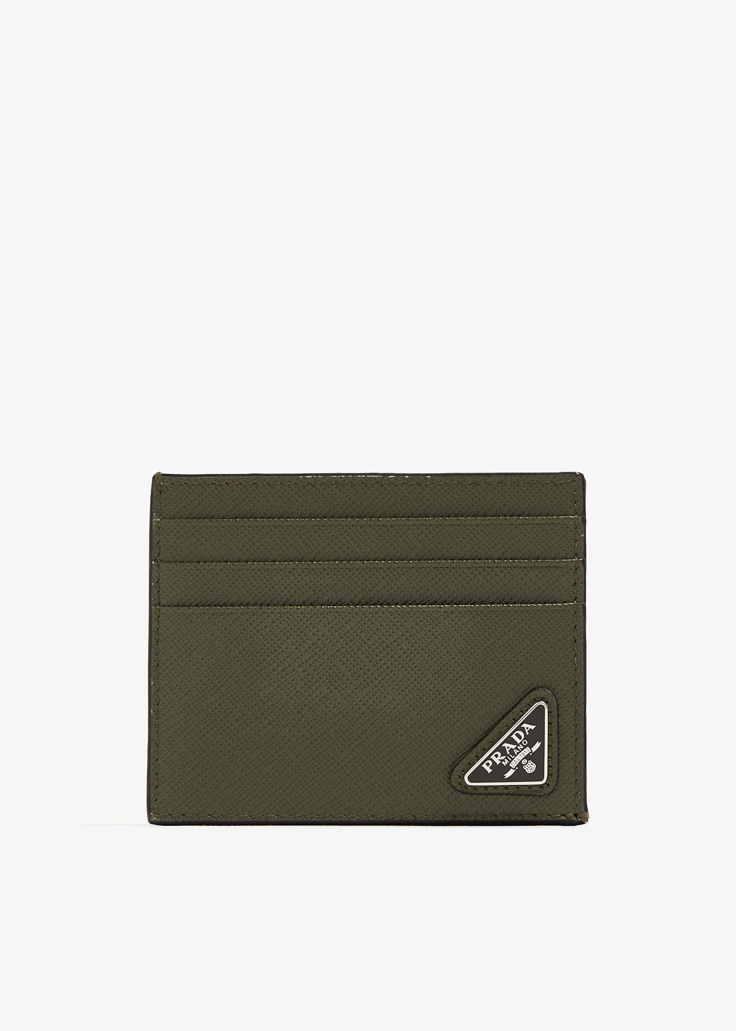 

Saffiano leather card holder, Green