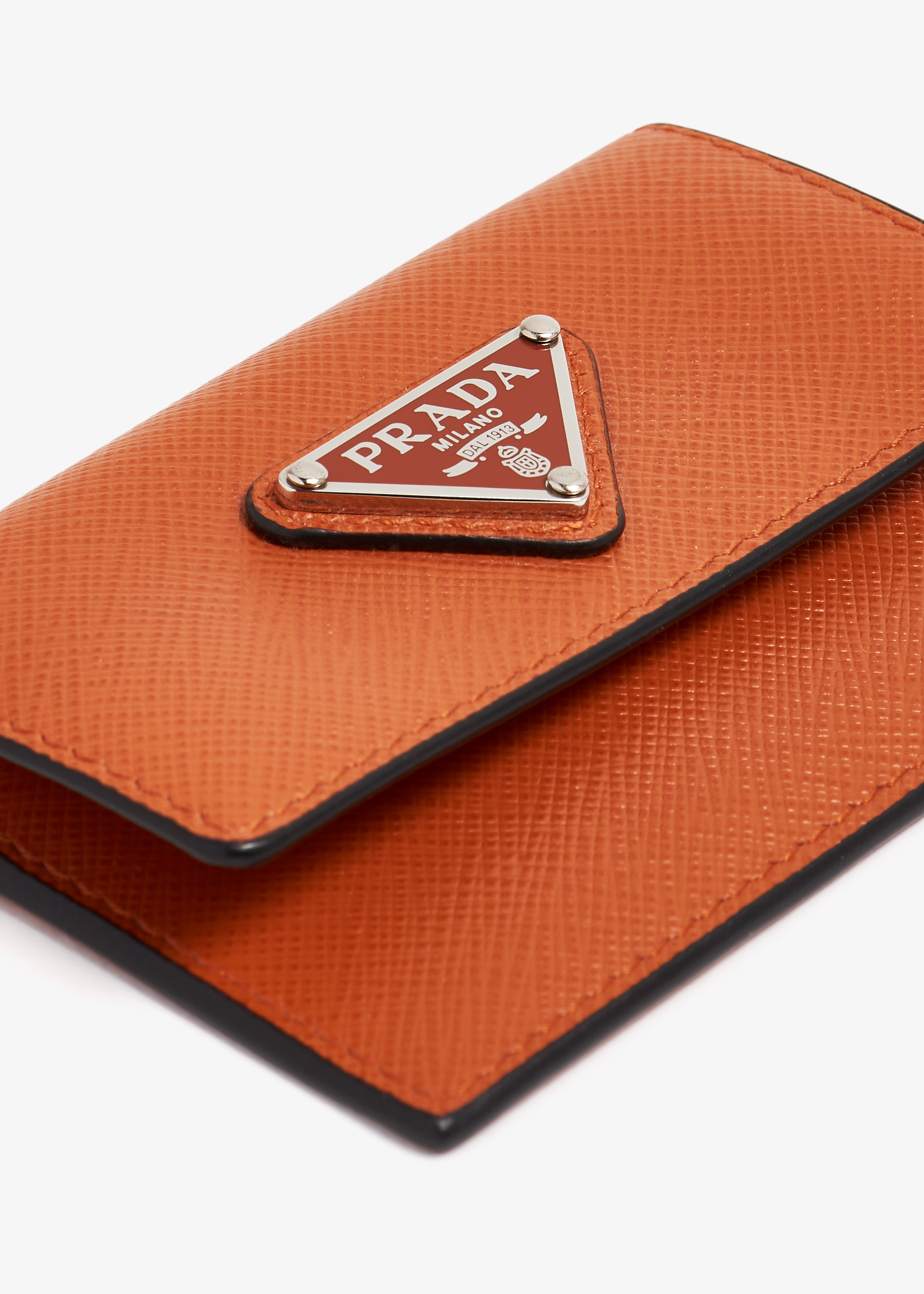 

Saffiano leather card holder, Orange