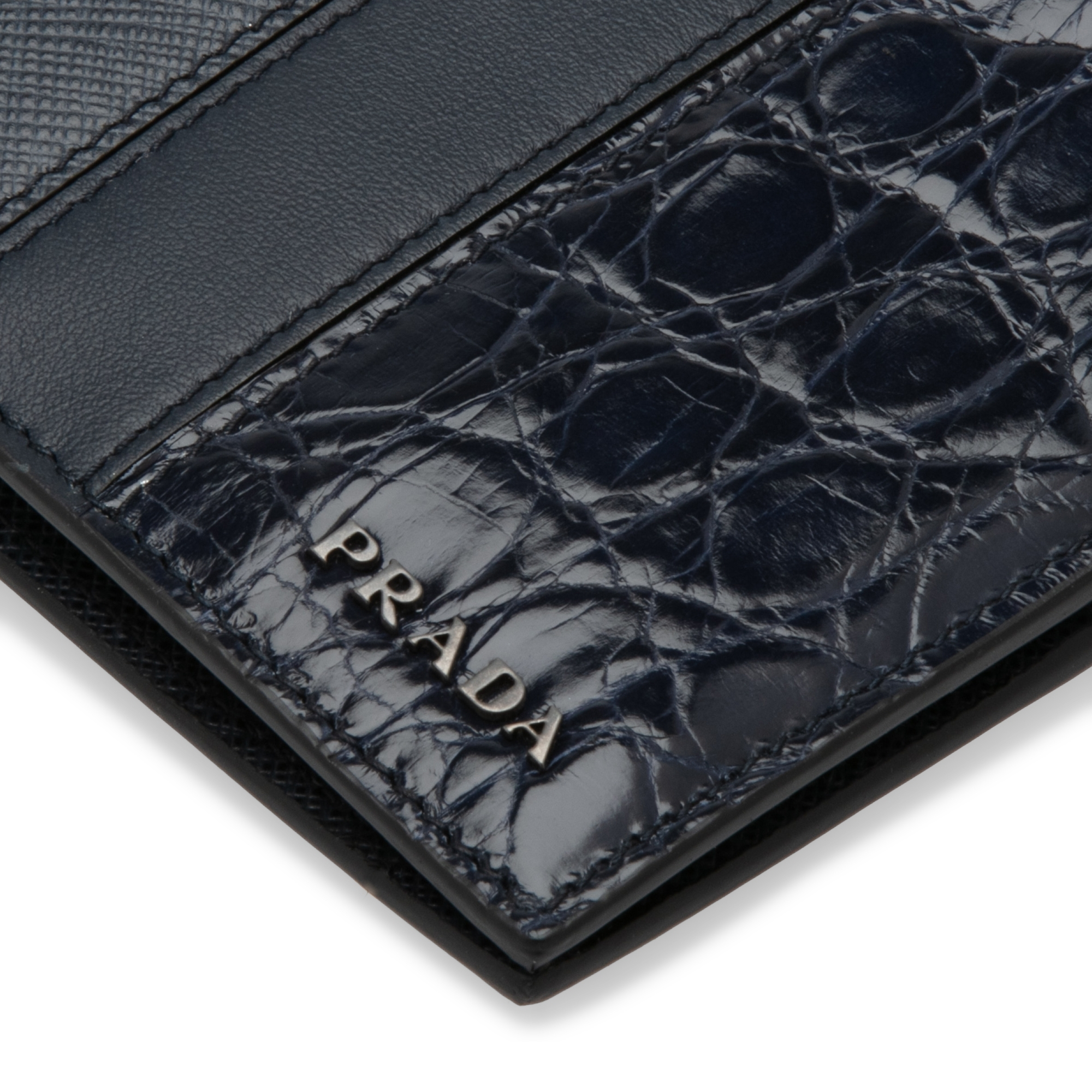 

Saffiano leather logo wallet, Blue
