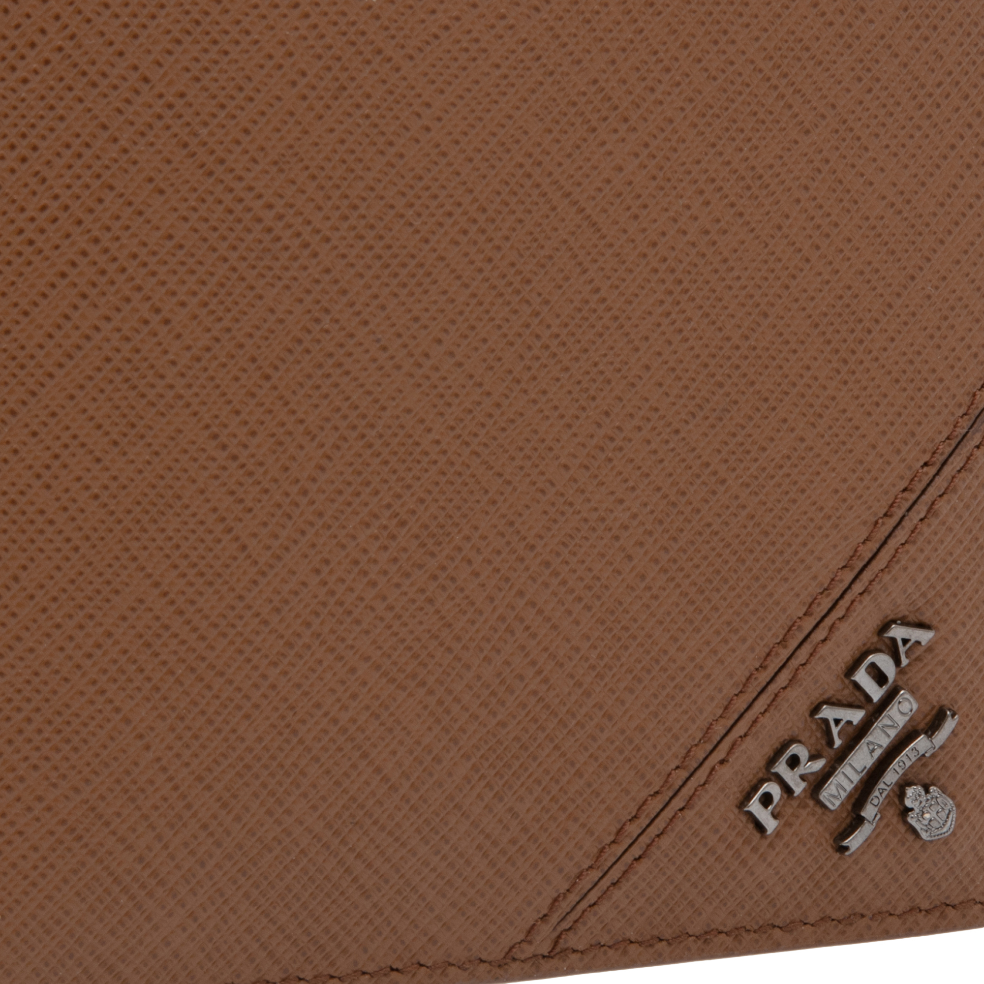 

Saffiano leather logo wallet, Brown