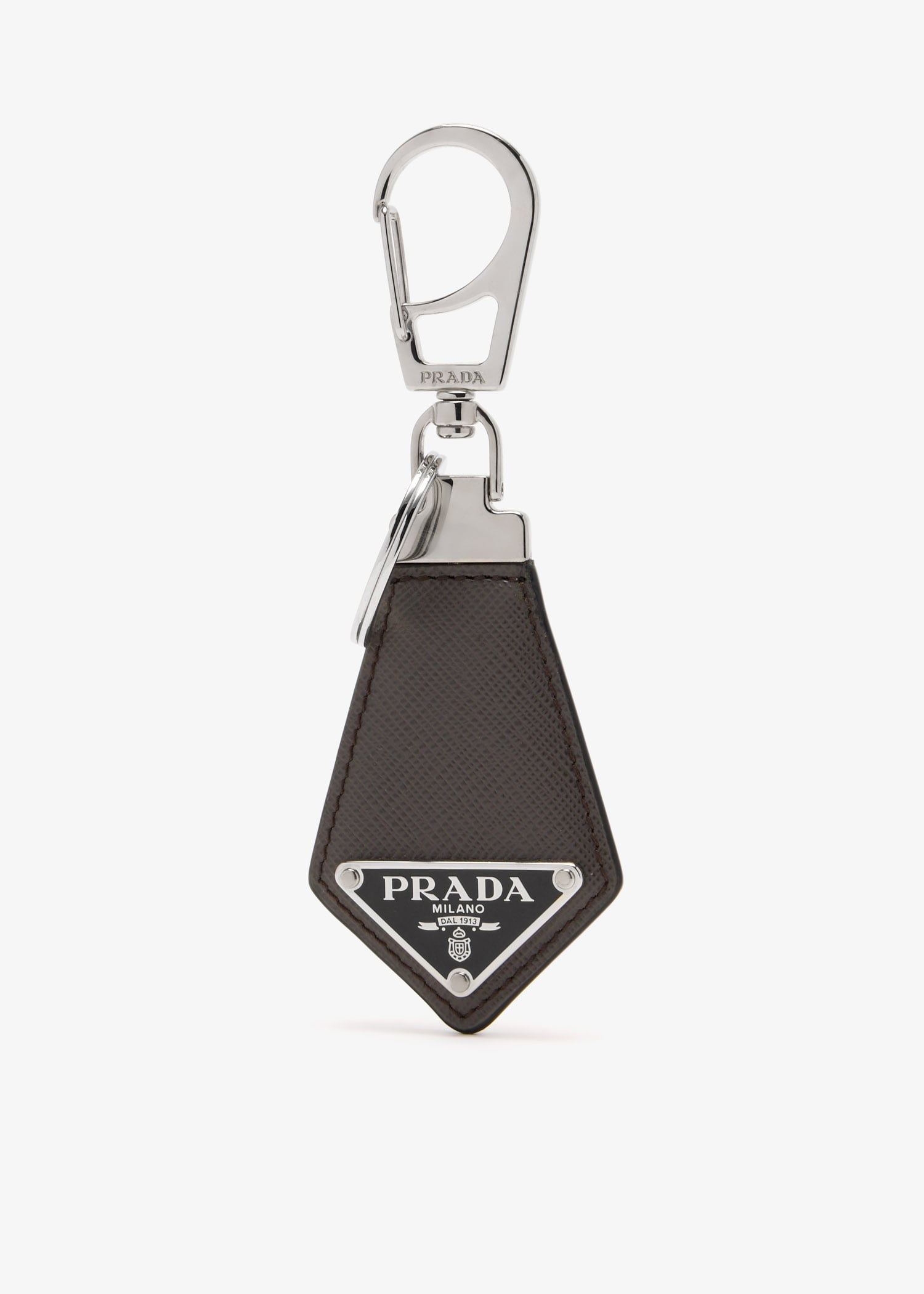 

Saffiano leather keychain, Grey