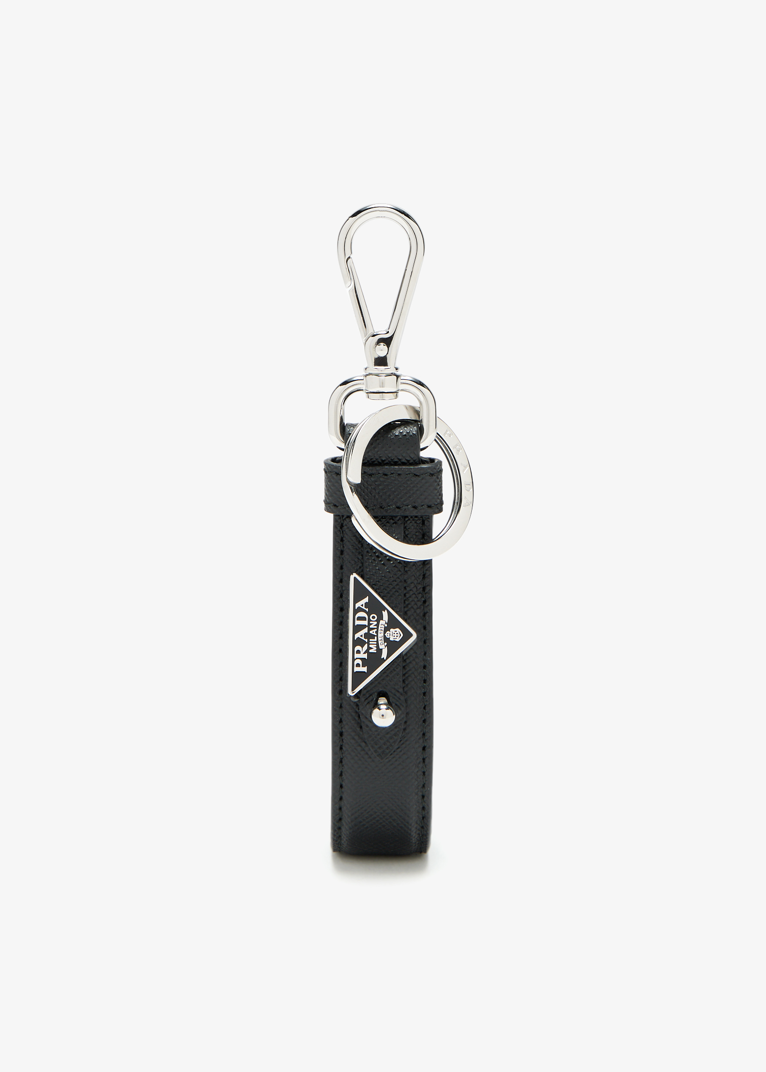 

Saffiano leather keychain, Black