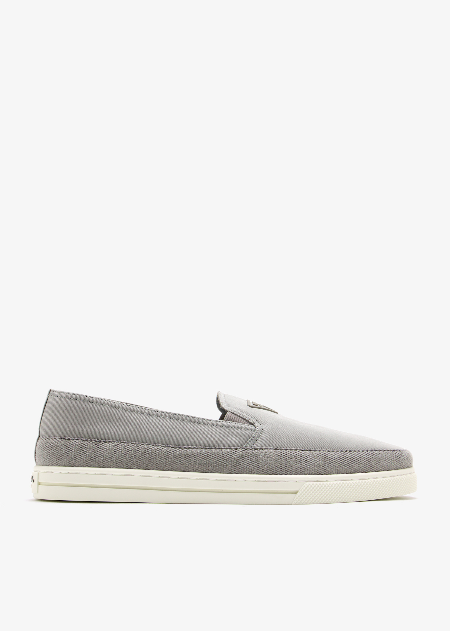 

Cotton canvas slip-on loafers, Grey