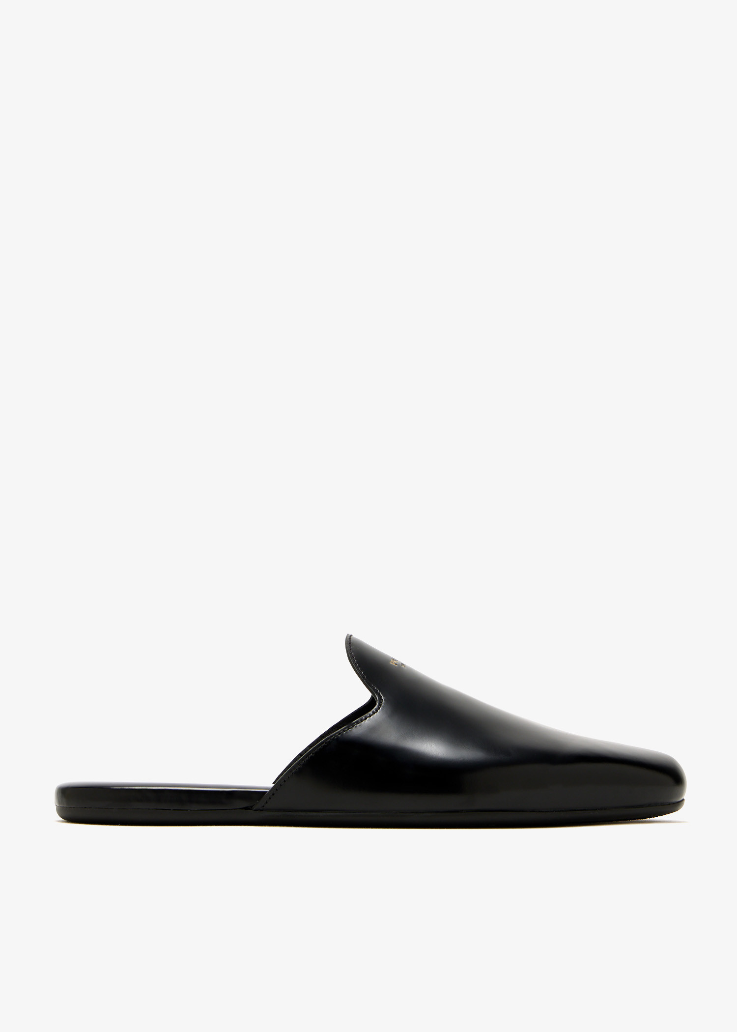 

Brushed leather slippers, Black