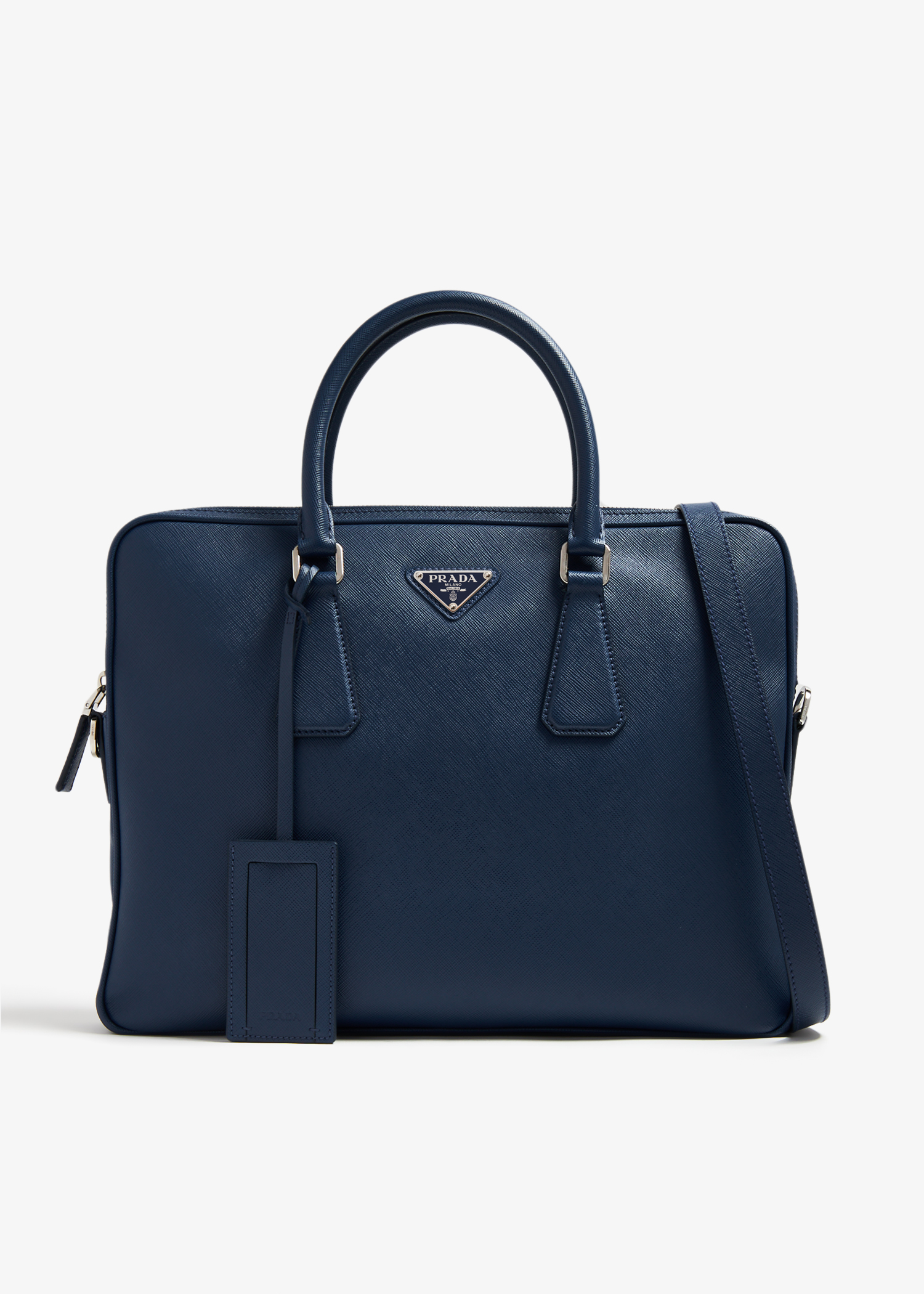 

Saffiano leather work bag, Blue