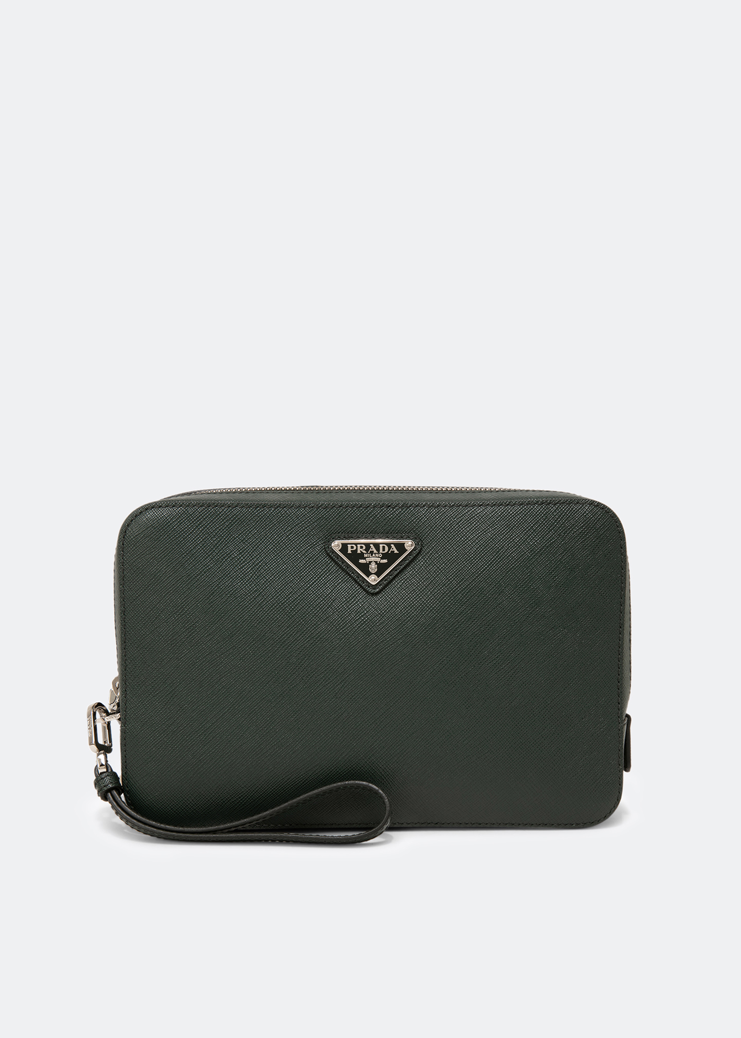 

Saffiano leather pouch, Green