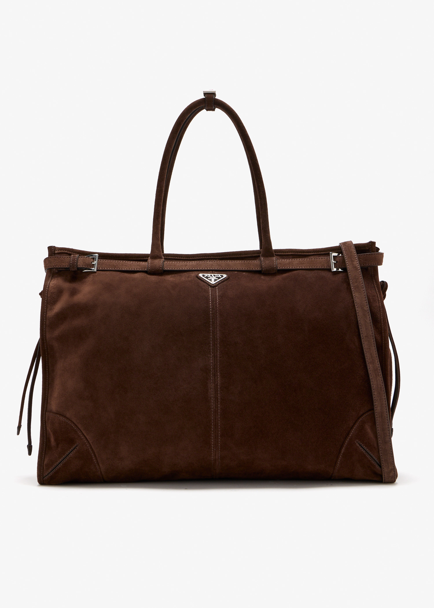 

Prada Bonnie suede tote bag, Brown