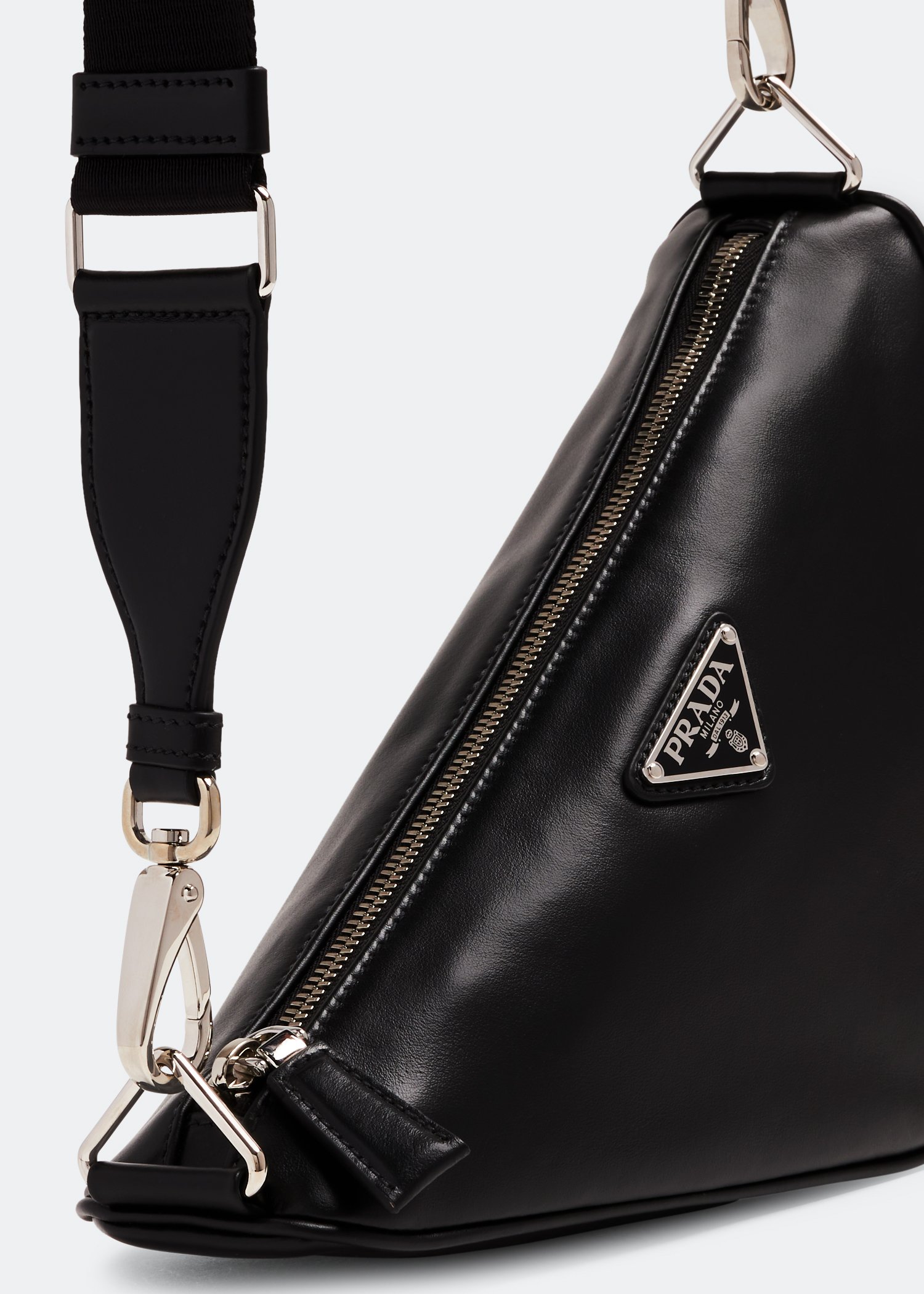 

Triangle leather bag, Black