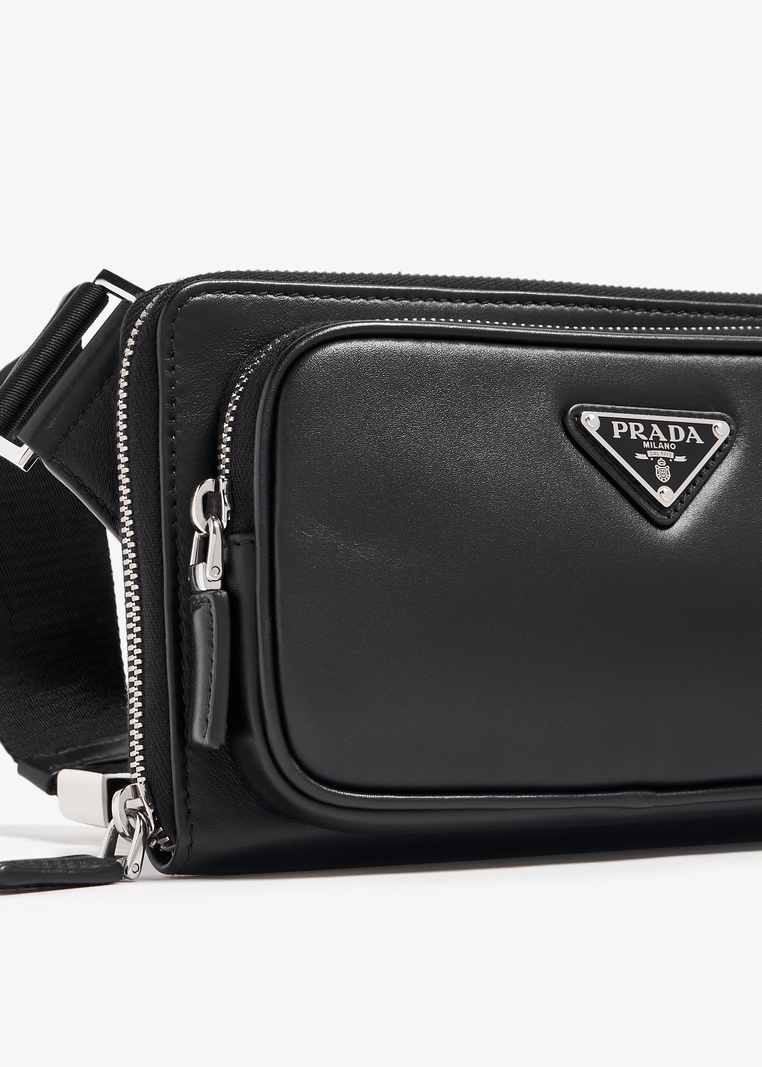 

Leather belt bag, Black