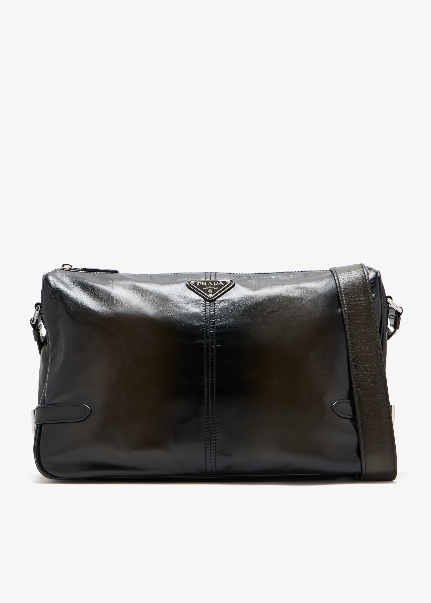 

Antiqued leather shoulder bag, Green
