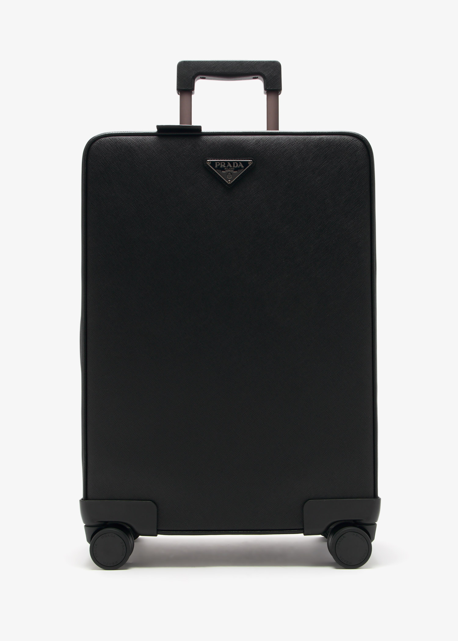 

Saffiano leather trolley, Black