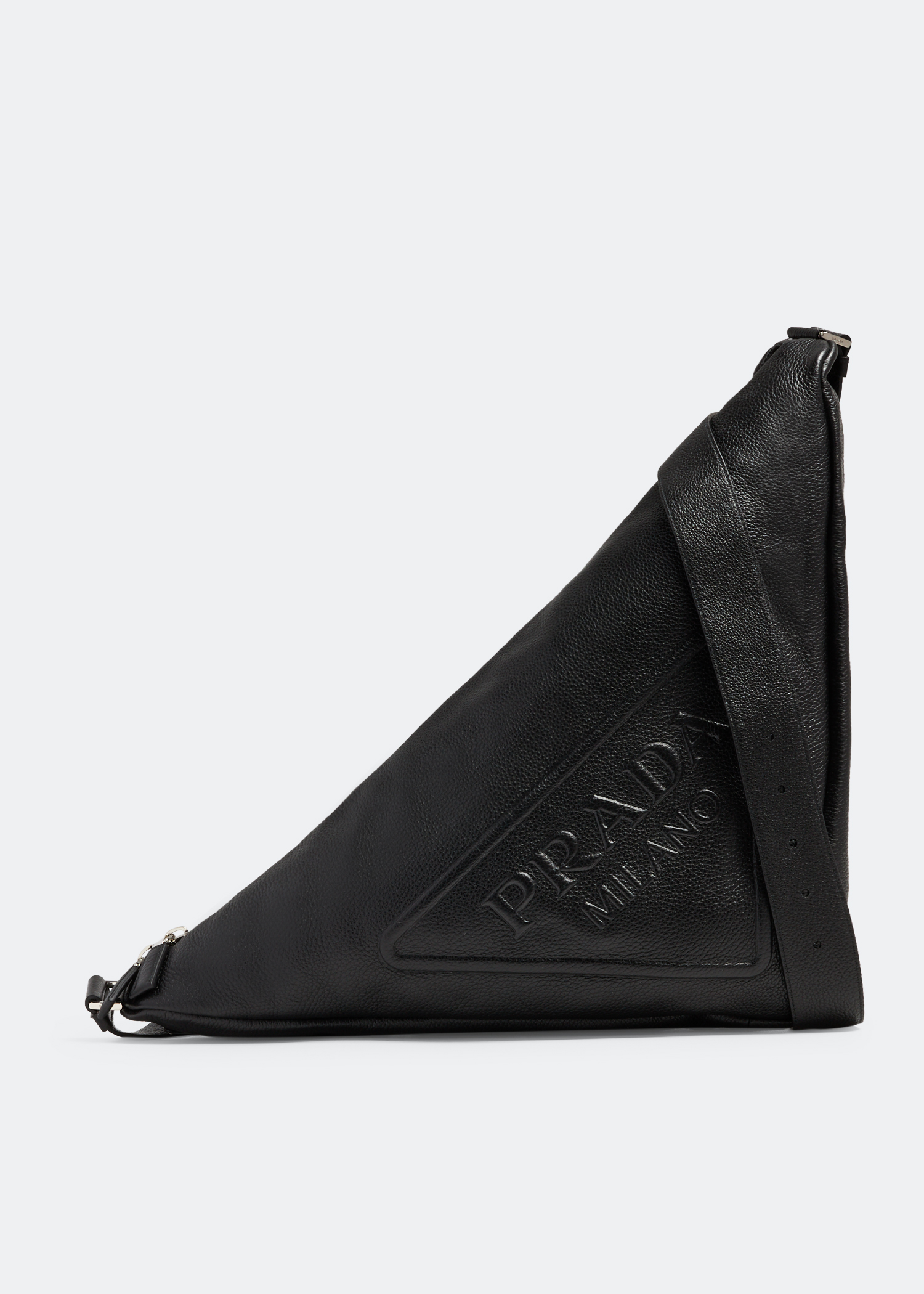 

Triangle large leather bag, Black