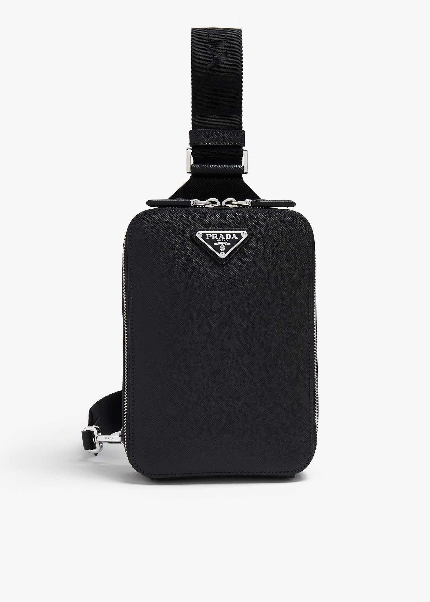 

Brique Saffiano leather bag, Black