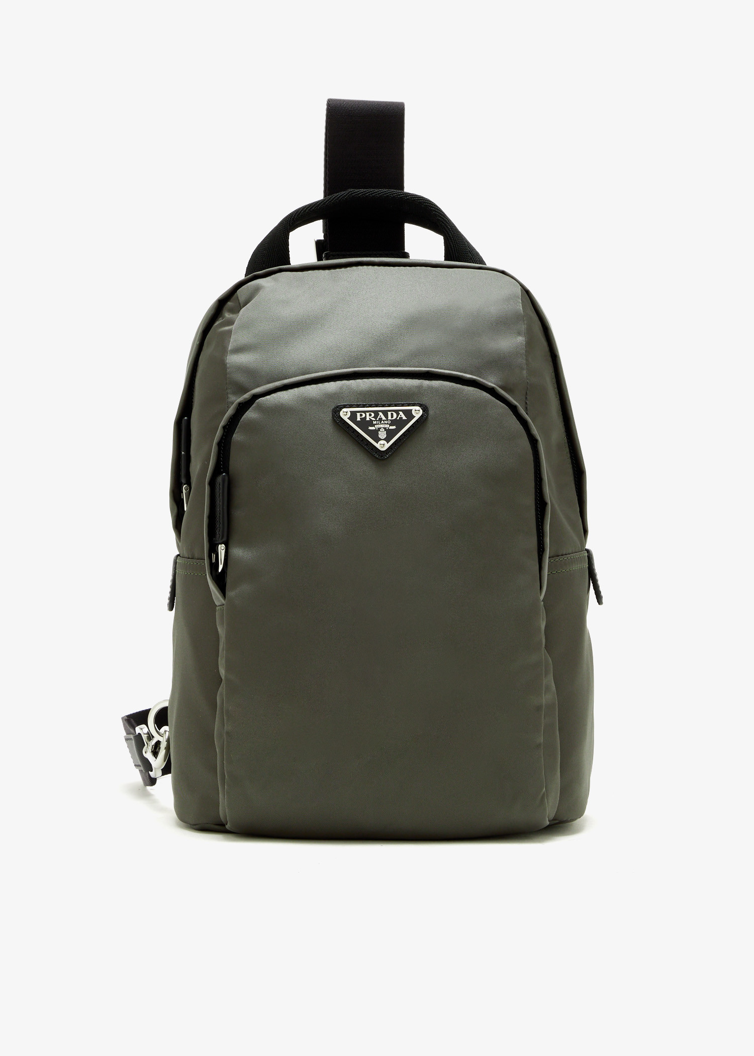 

Re-Nylon and Saffiano leather backpack, Khaki