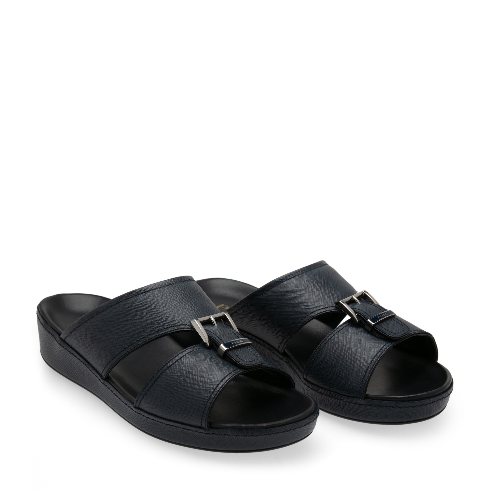 

Saffiano leather sandals, Blue