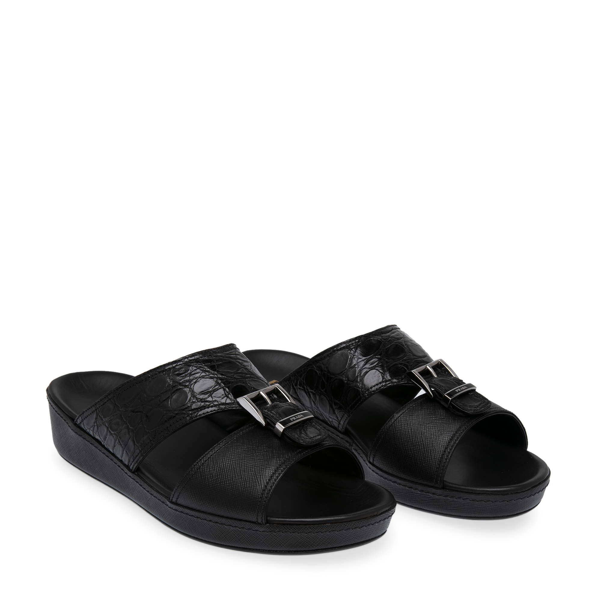 

Leather sandals, Black