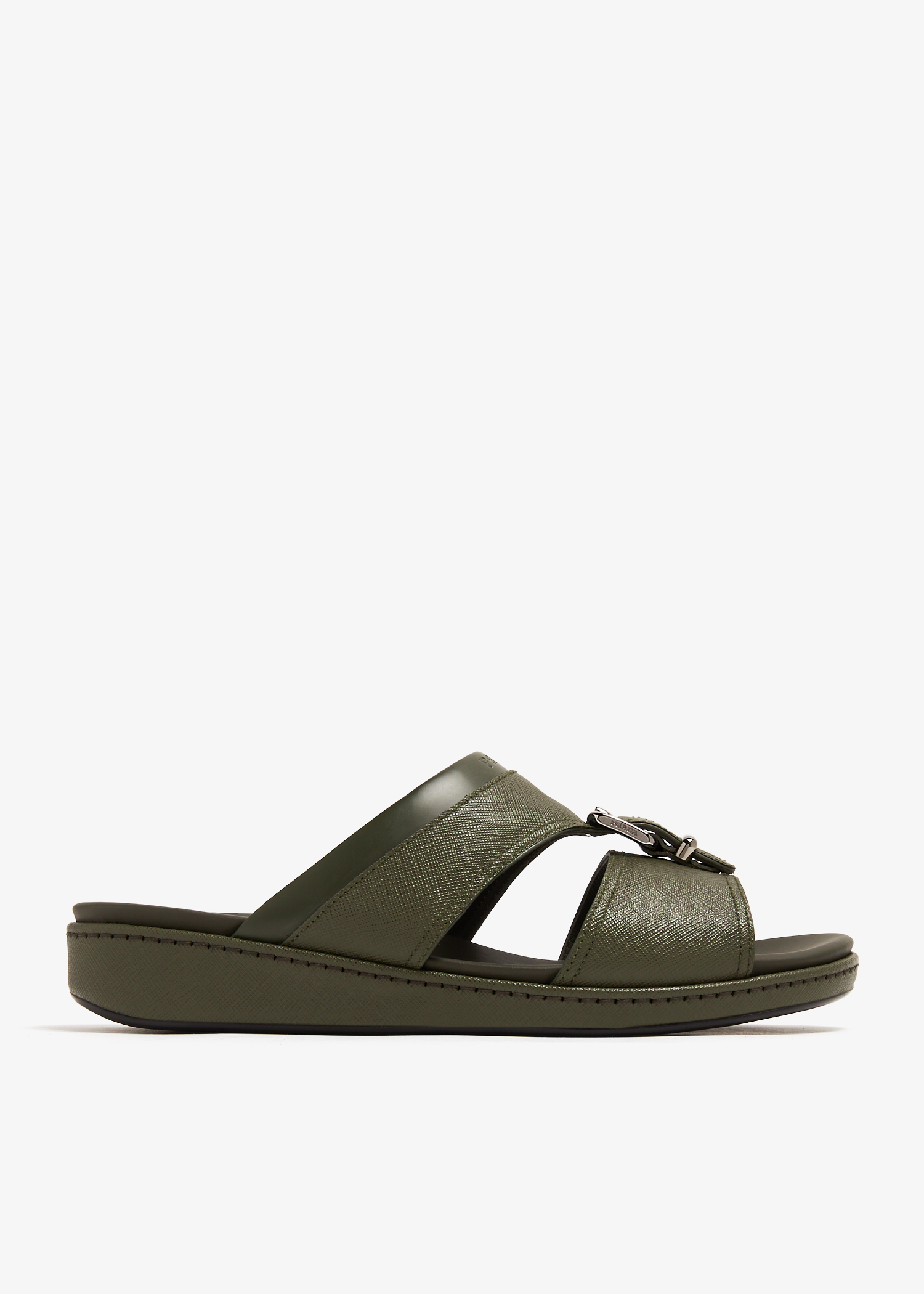 

Saffiano leather sandals, Green