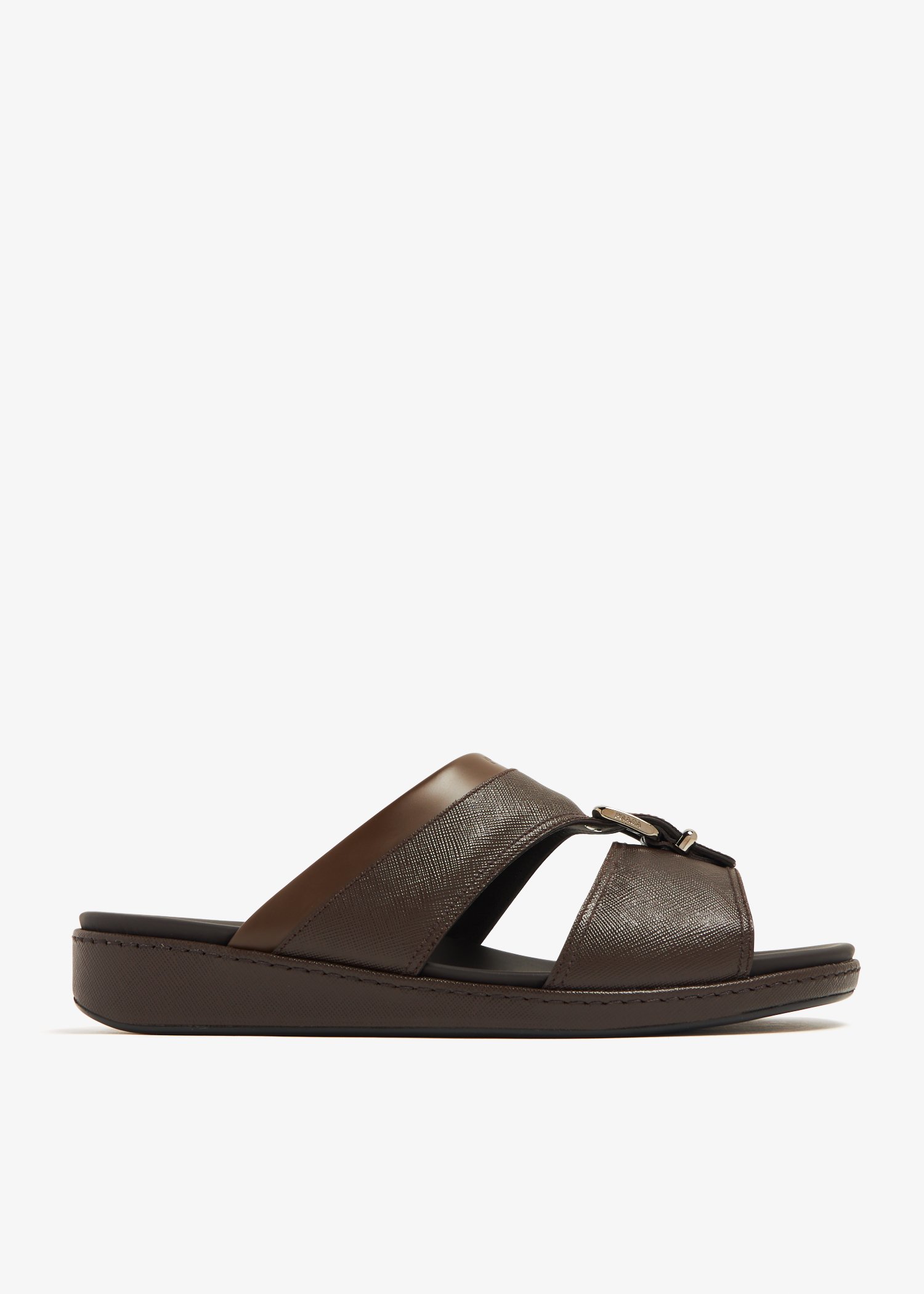 

Saffiano leather sandals, Brown