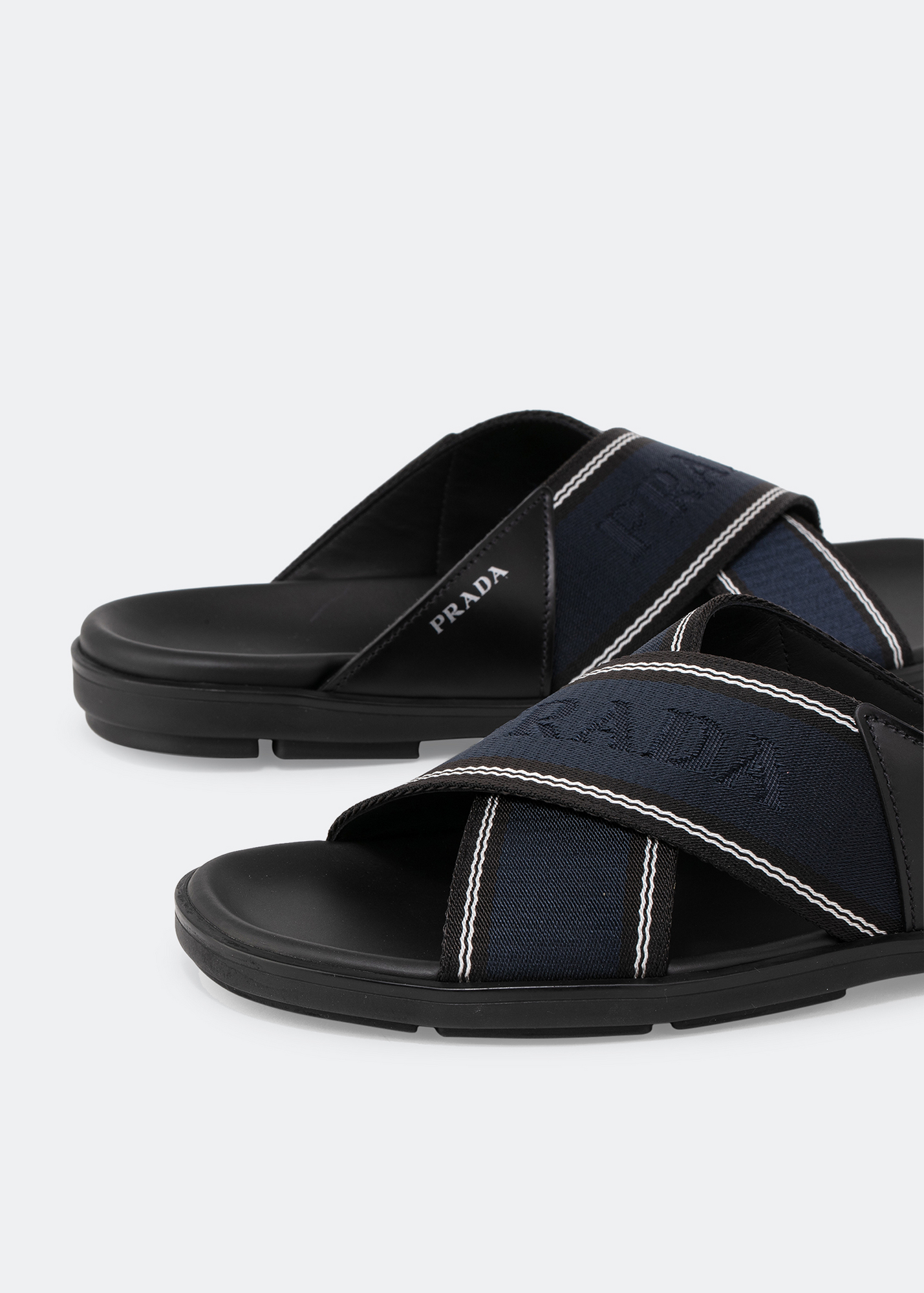 

Leather and nylon sandals, Blue