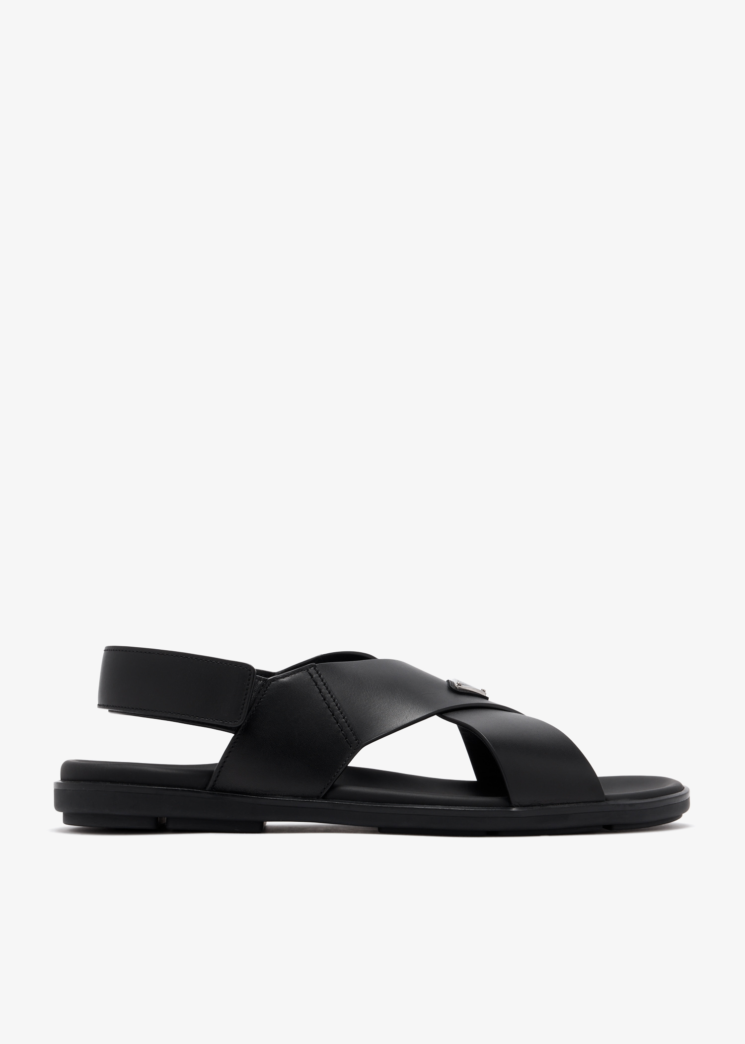 

Leather crisscross sandals, Black