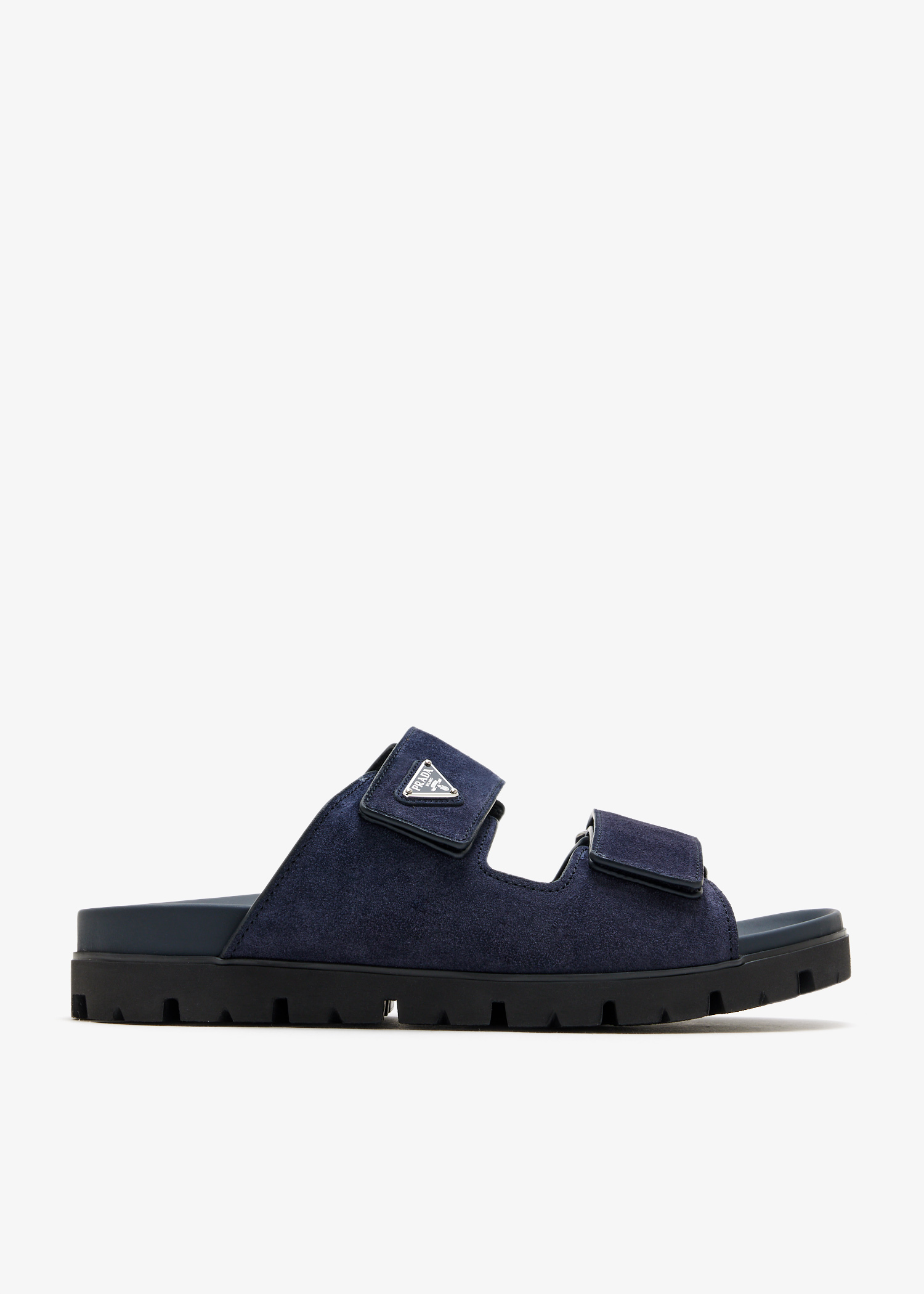 

Suede band sandals, Navy