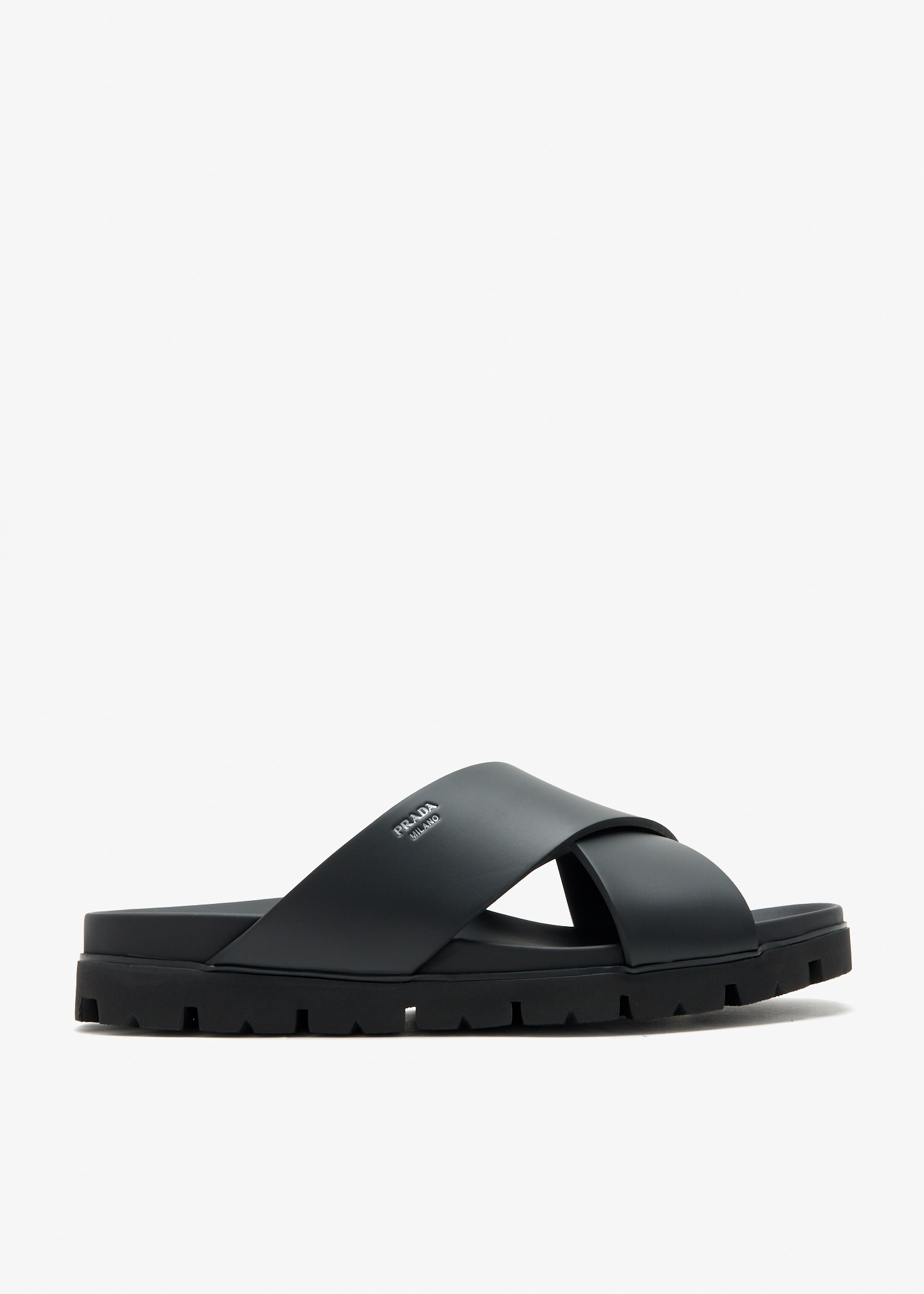 

Crisscross rubber slides, Black
