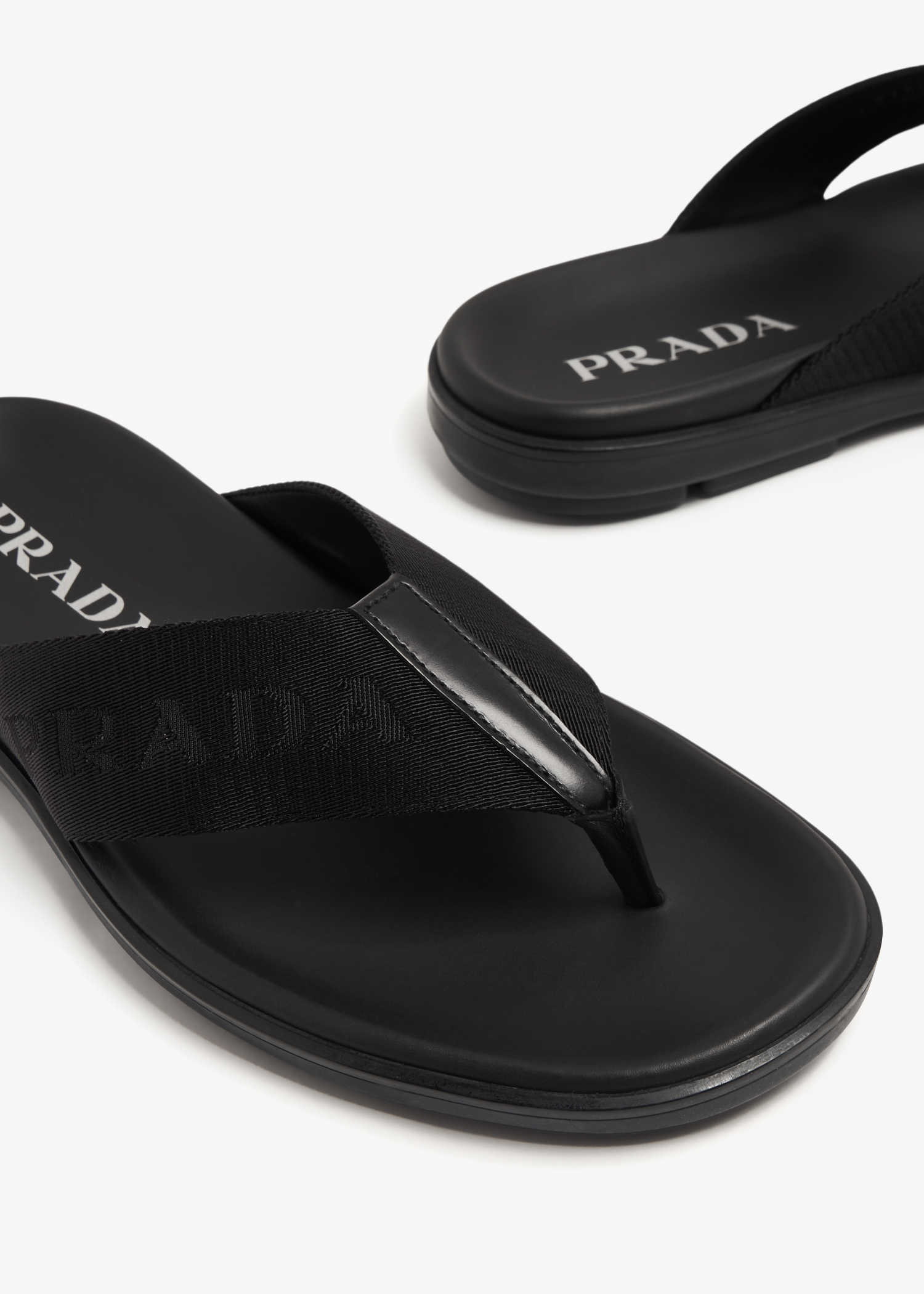 

Tape sandals, Black
