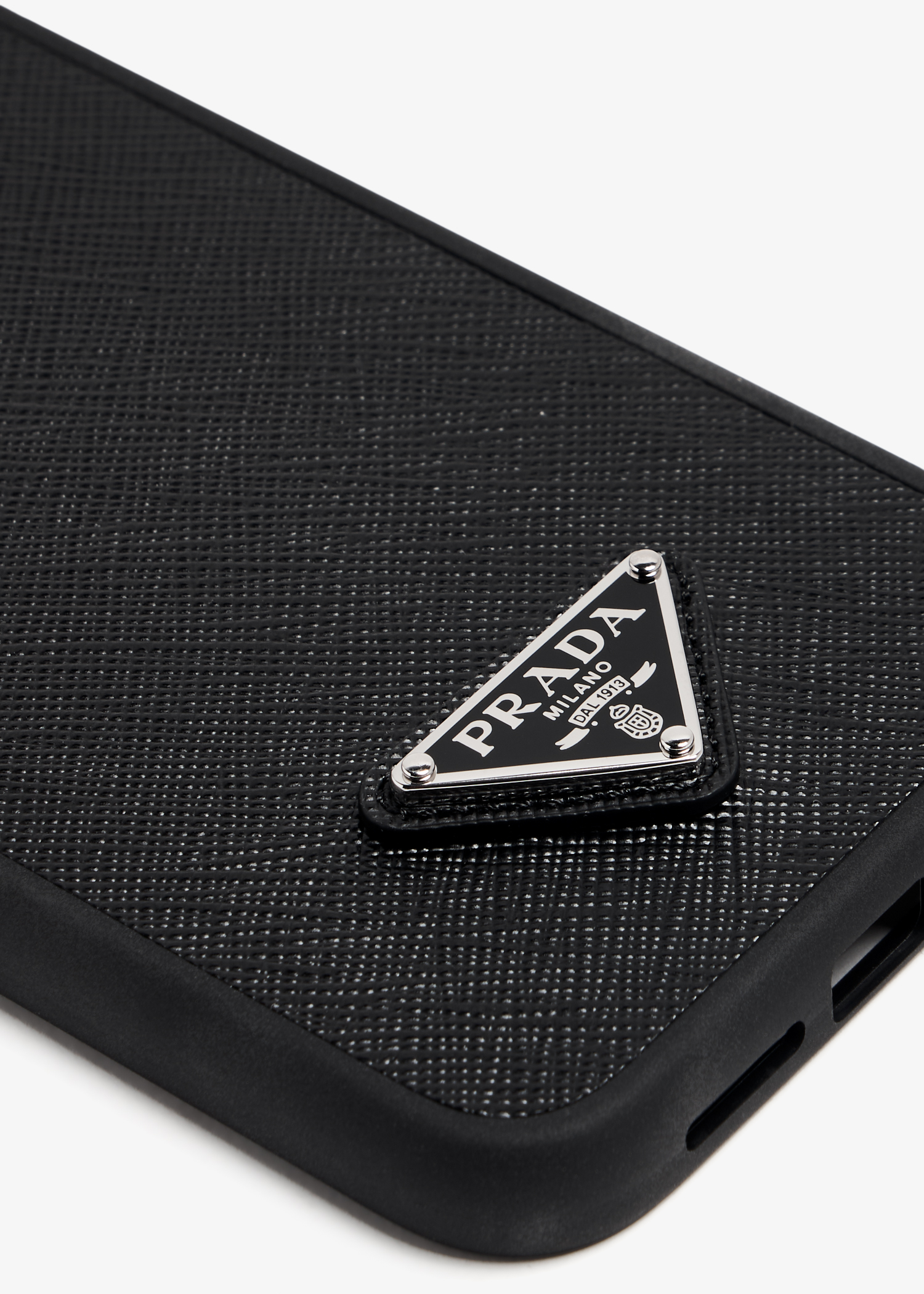 

iPhone 15 Pro Max saffiano leather cover, Black