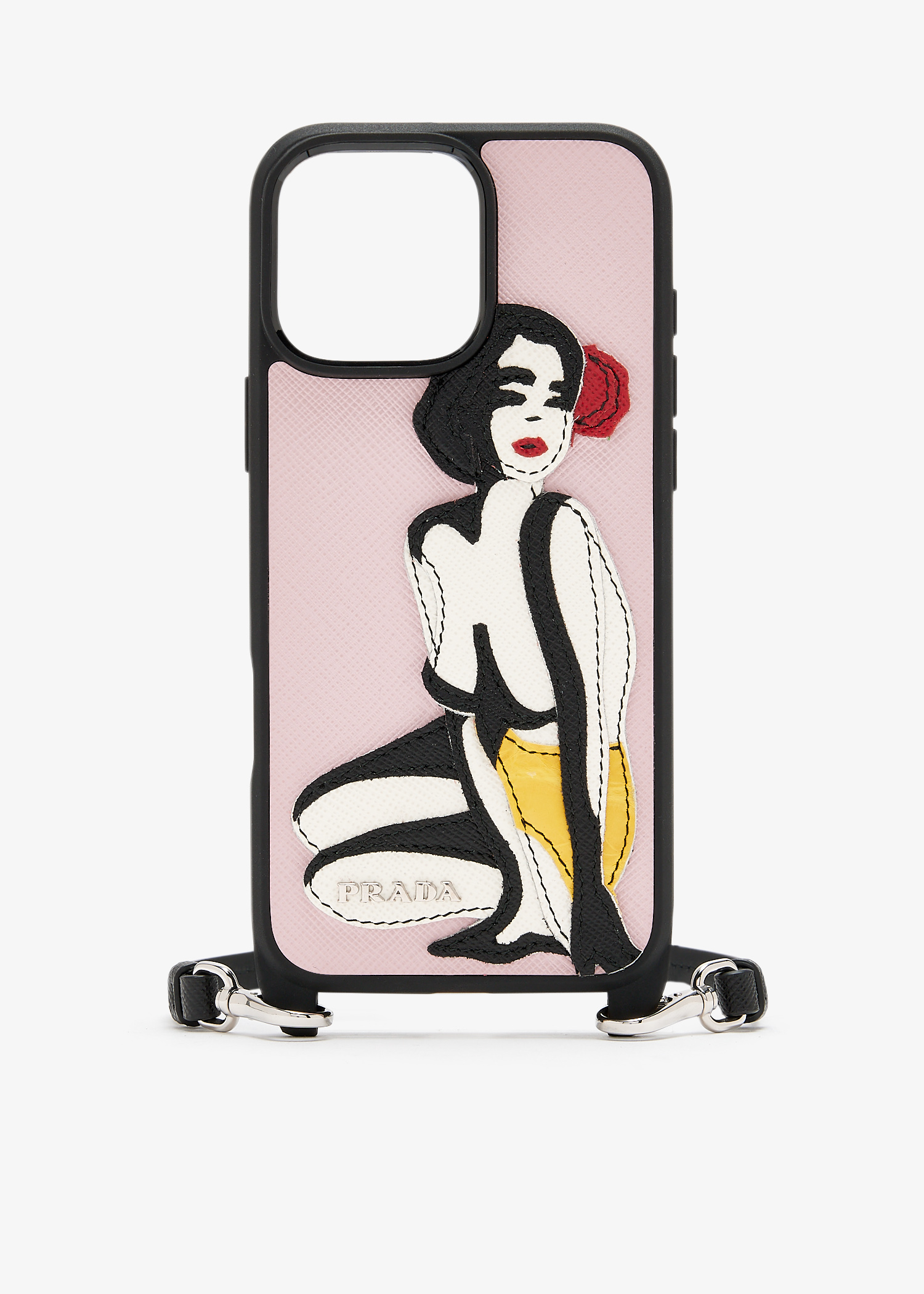 

iPhone 16 Pro Max saffiano leather cover, Black