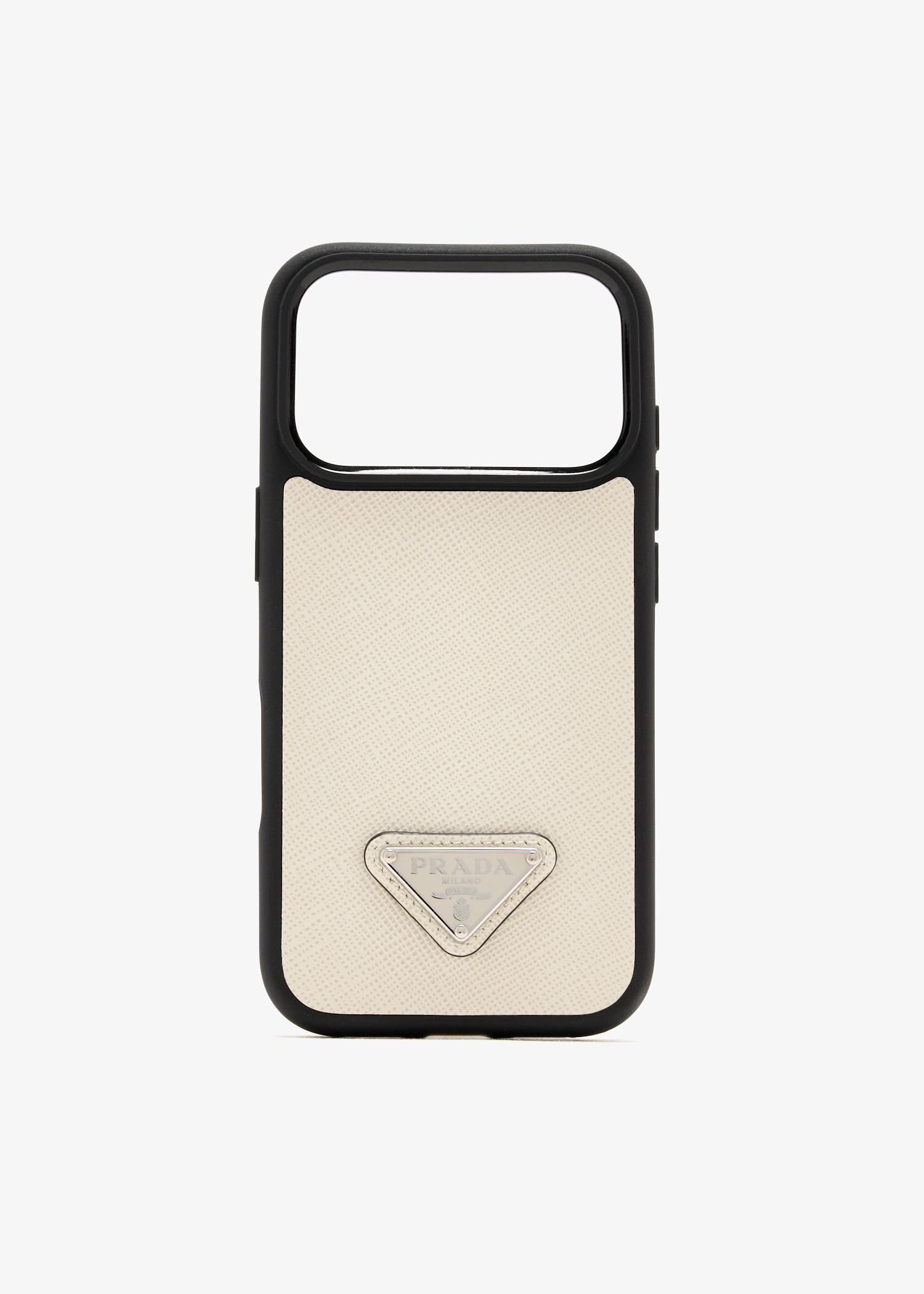 

iPhone 17 Pro saffiano leather case, Cream