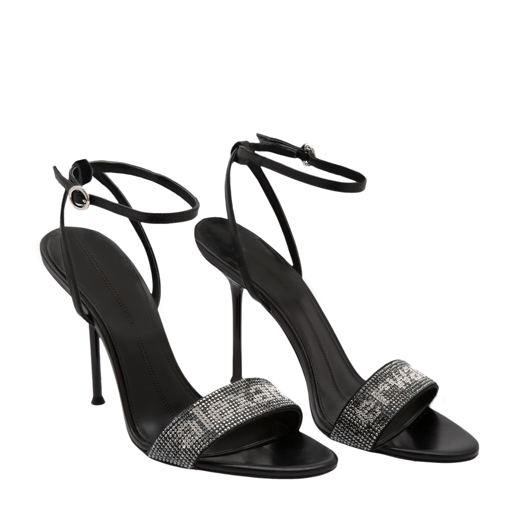 

Jane crystal sandals, Black