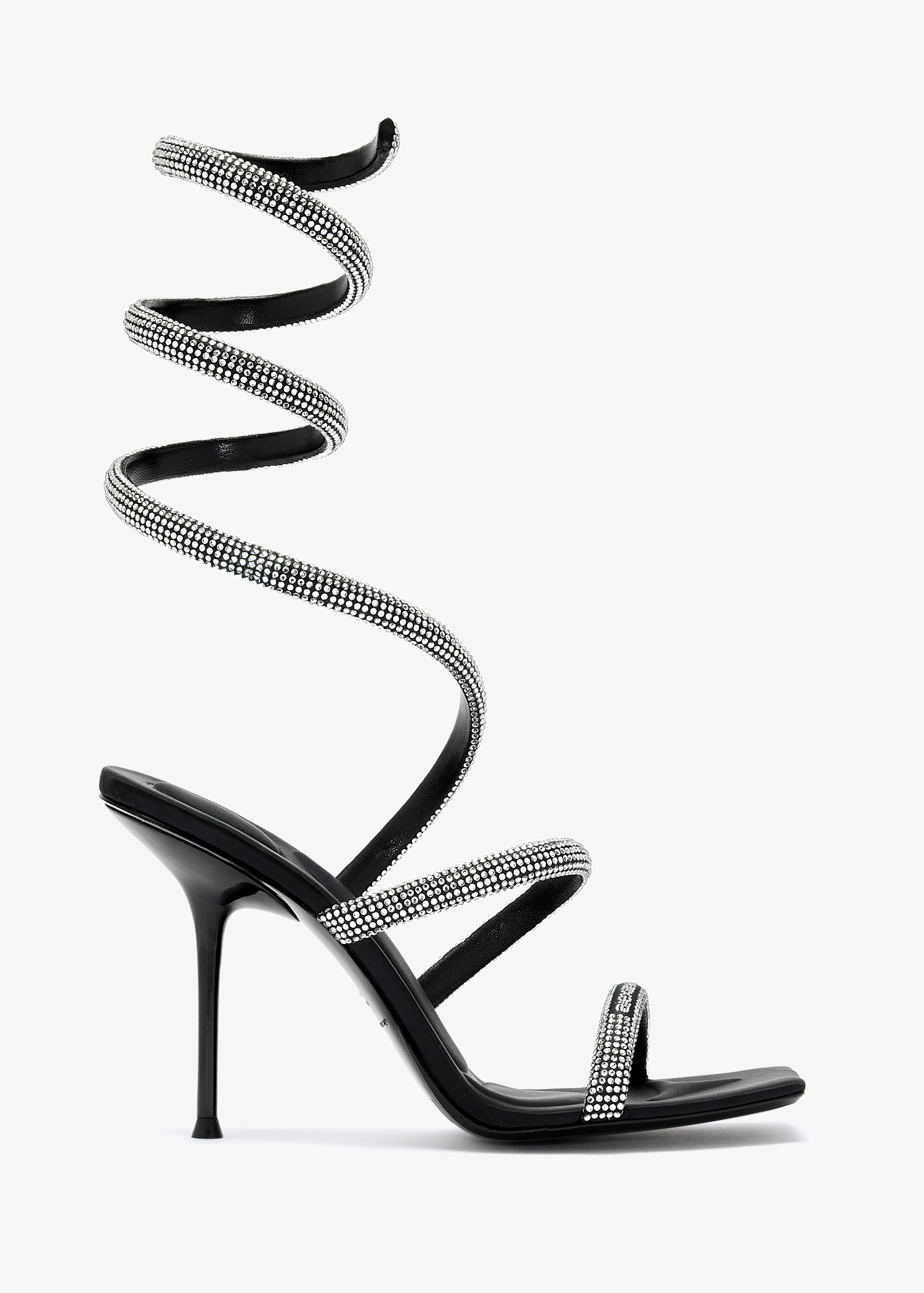 

Julie Crystal Coil sandals, Black