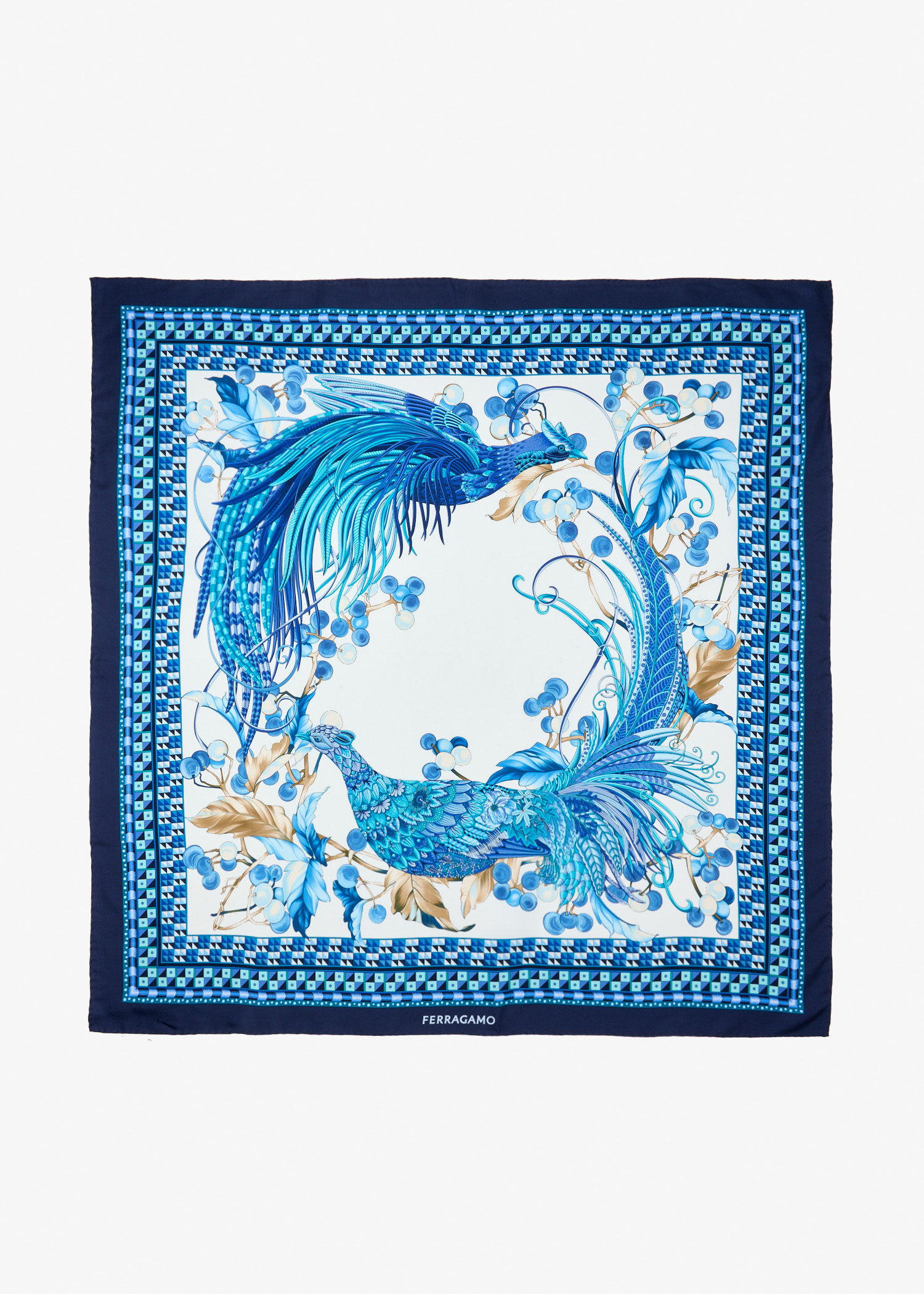 

Birds of Paradise scarf, Blue