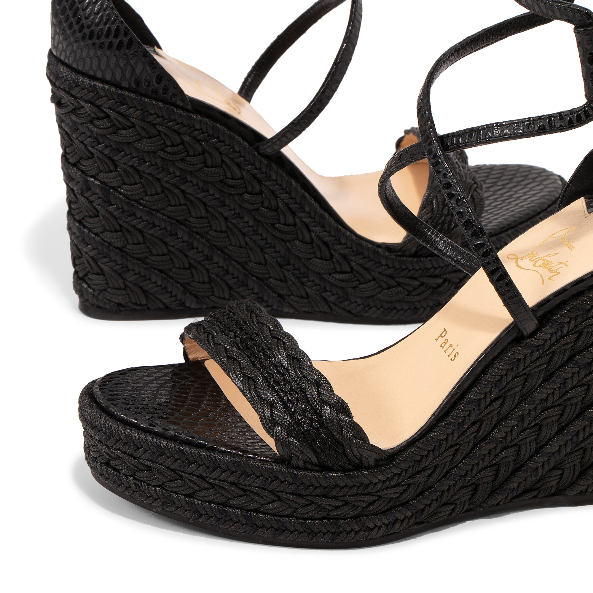 

Bodrum 110 espadrille wedge sandals, Black