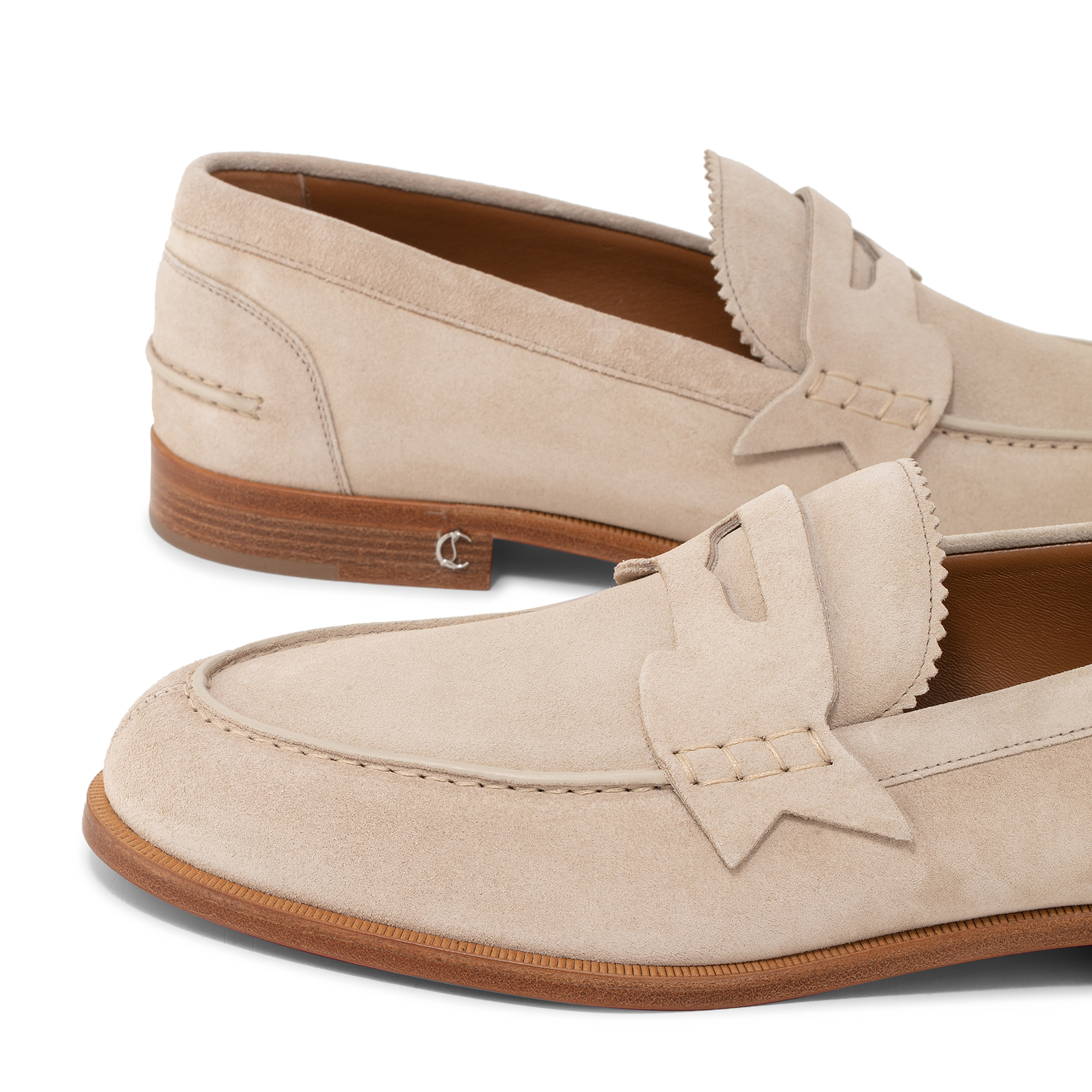 

No Penny Flat moccasin loafers, Beige