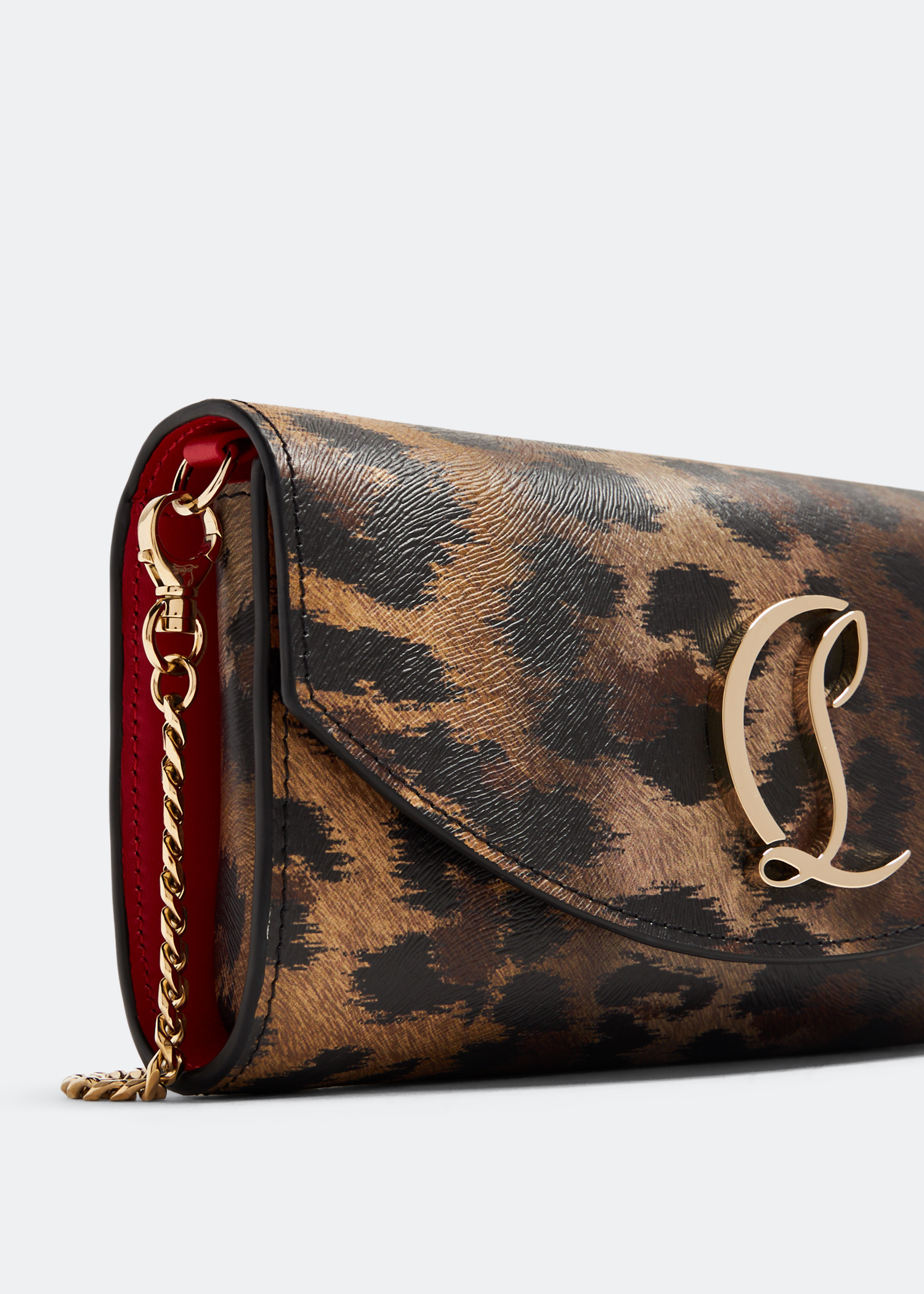 

Loubi54 chain wallet, Animal print