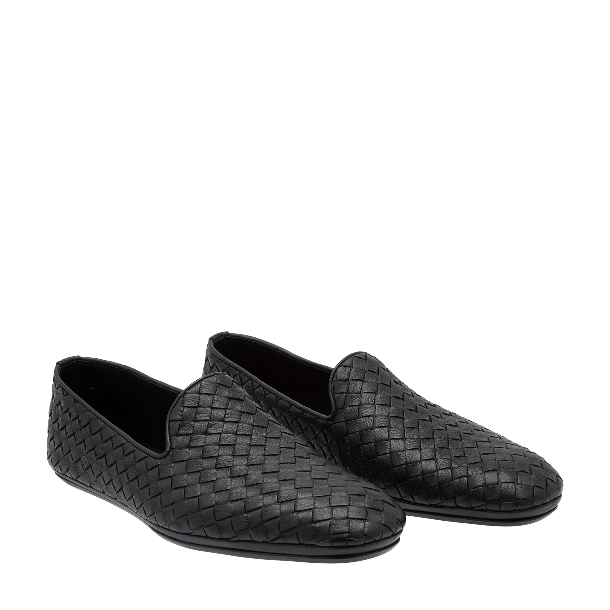 

Intrecciato leather loafers, Black