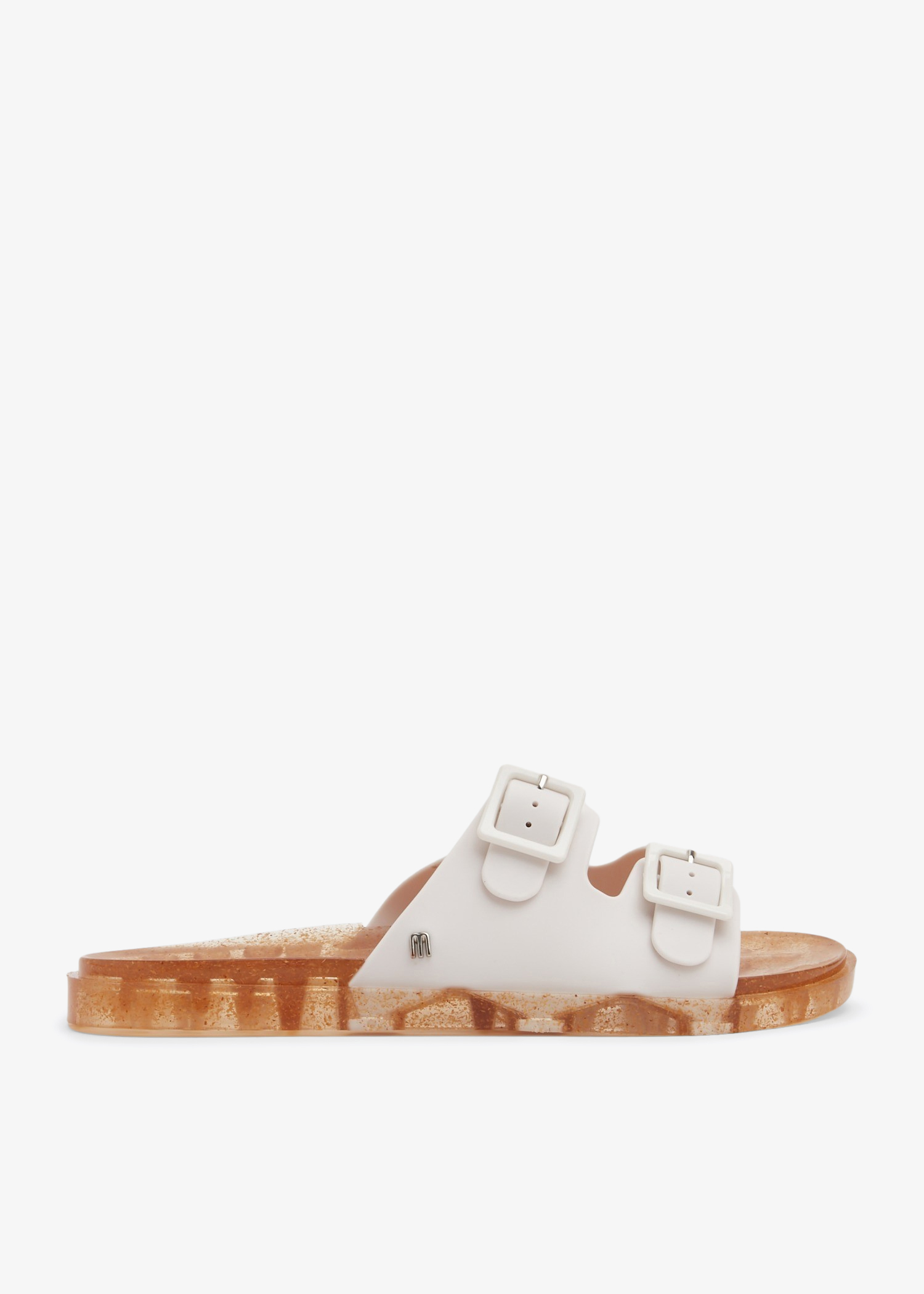 

Wide rubber sandals, White