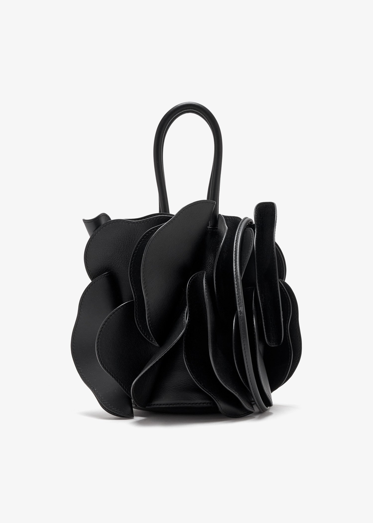 

Leather flower bag, Black
