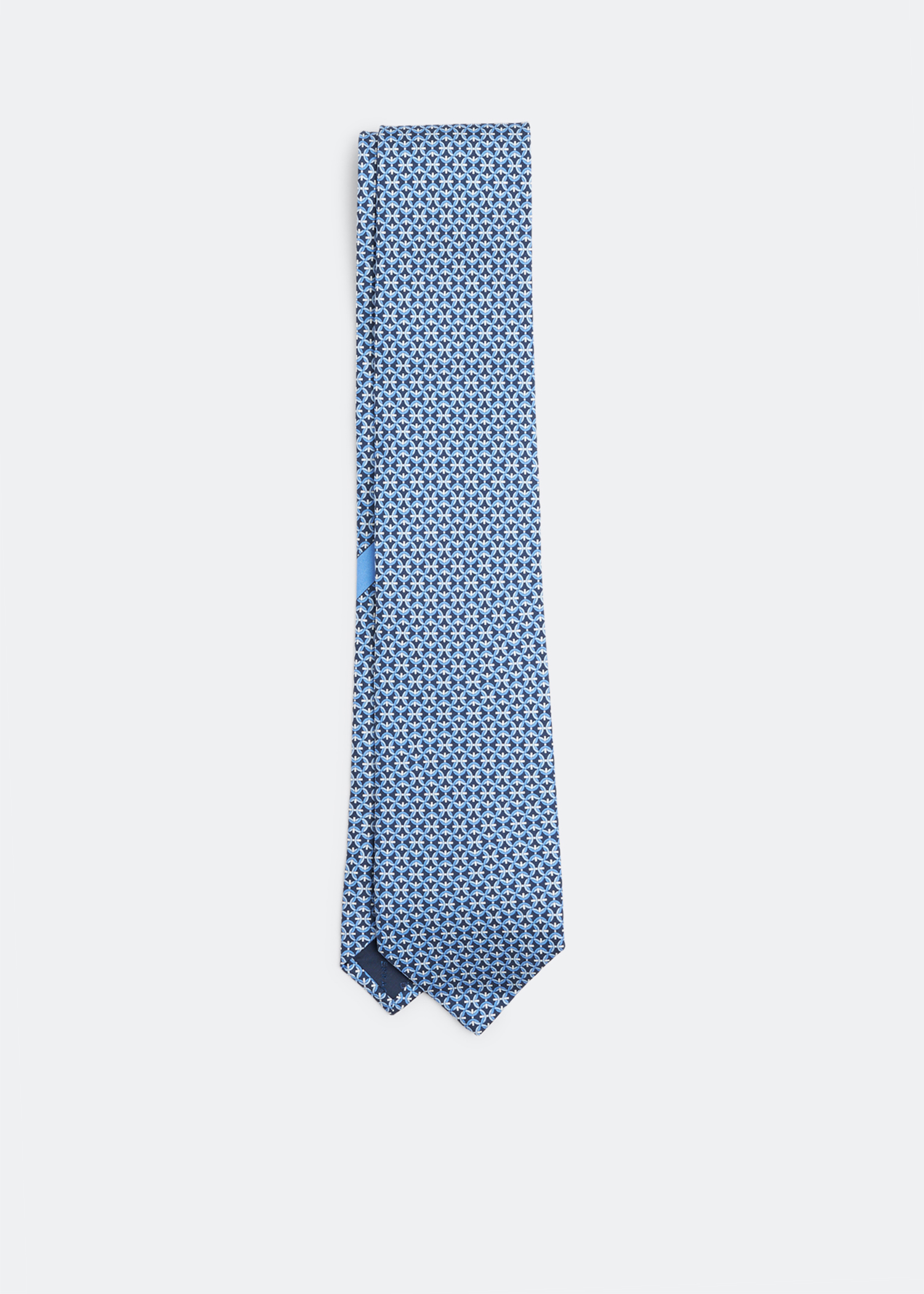 

Gancini print silk tie, Prints