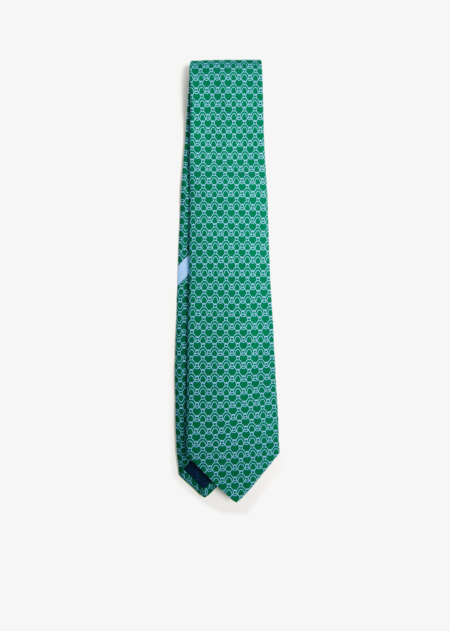 

Wave print silk tie, Green