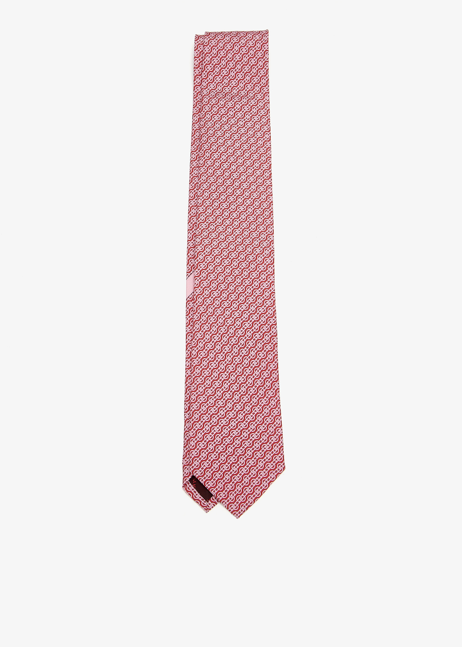 

Woven print silk tie, Red