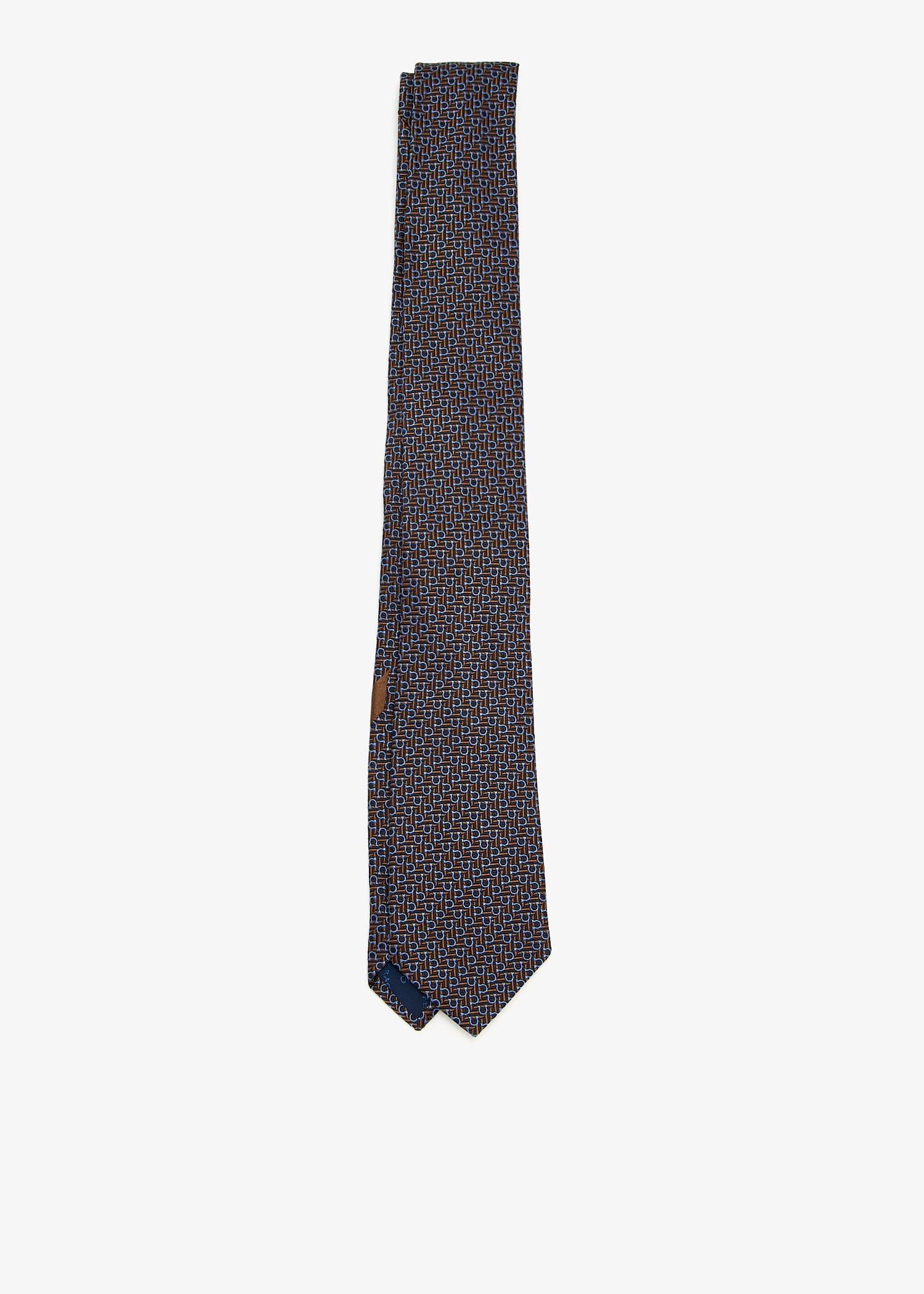 

Gancini diagonal jacquard tie, Brown
