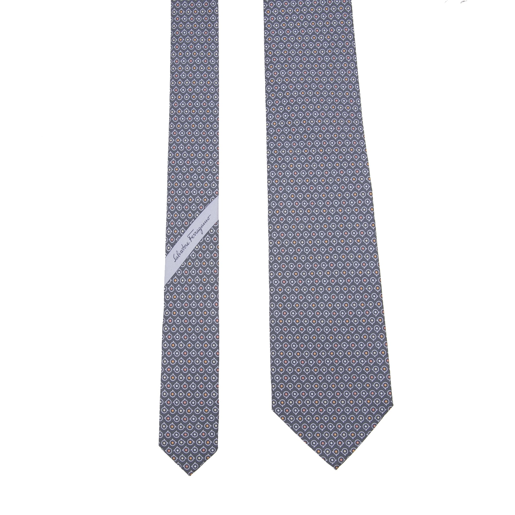 

Gancini printed tie, Grey