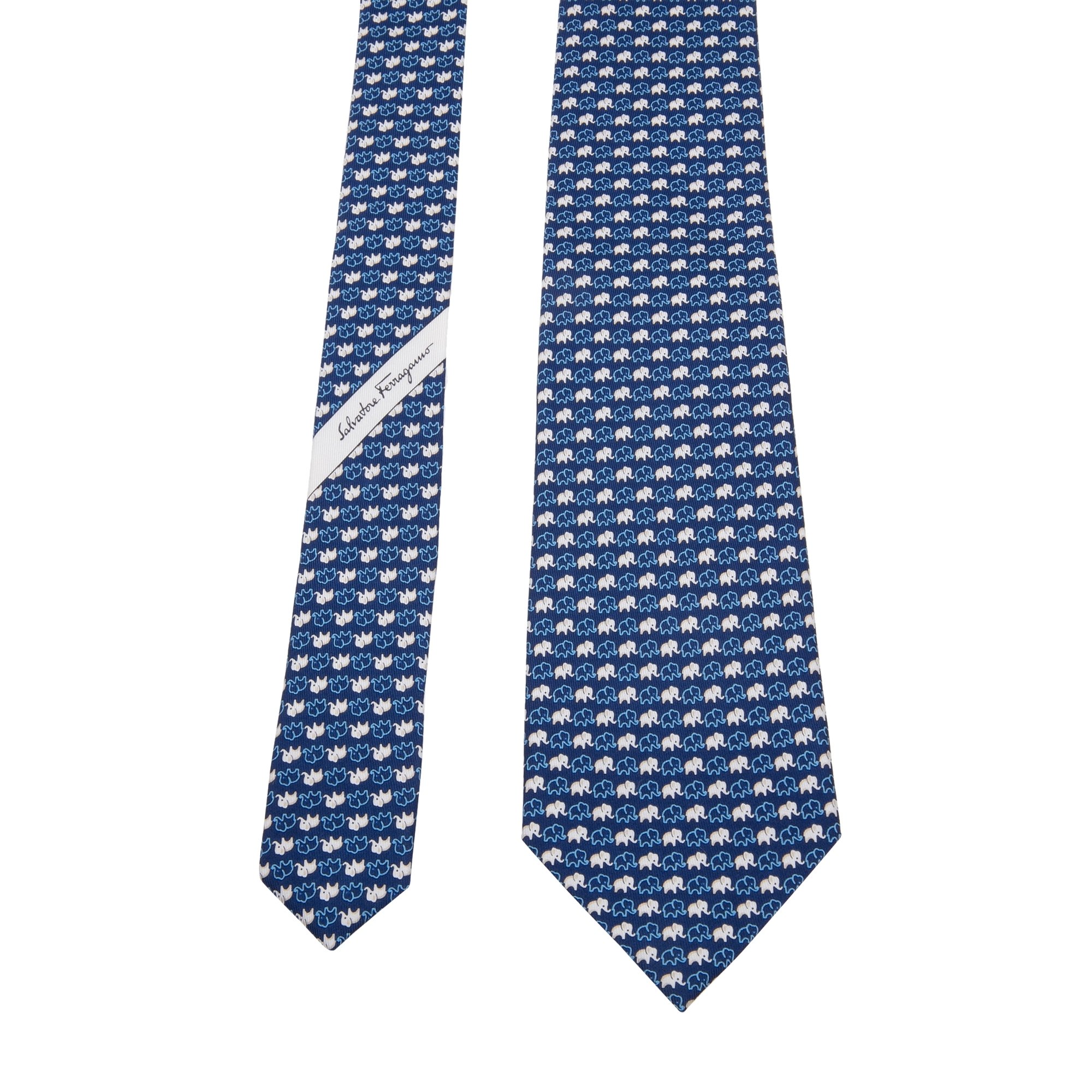 

Elephant print tie, Blue