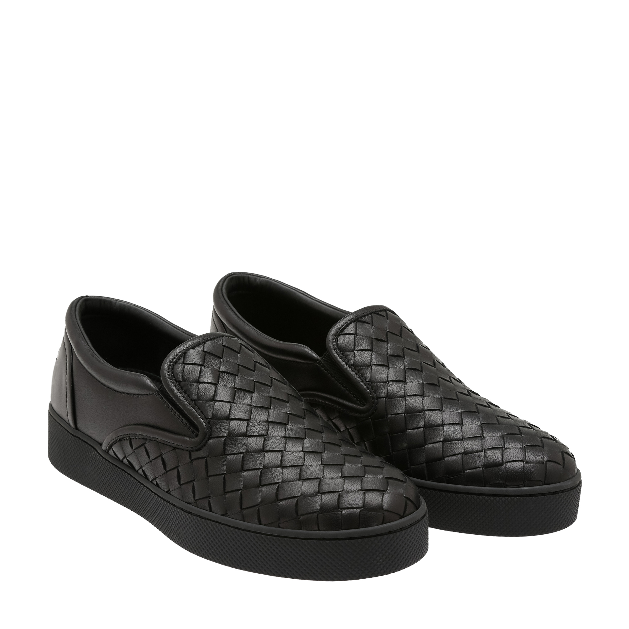 

Dodger intrecciato leather sneakers, Black