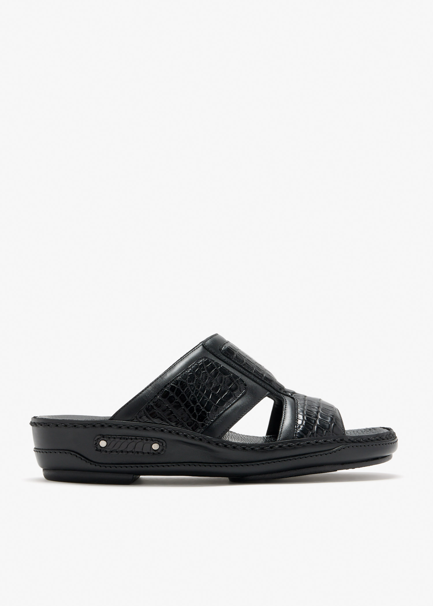 

Alligator leather sandals, Black
