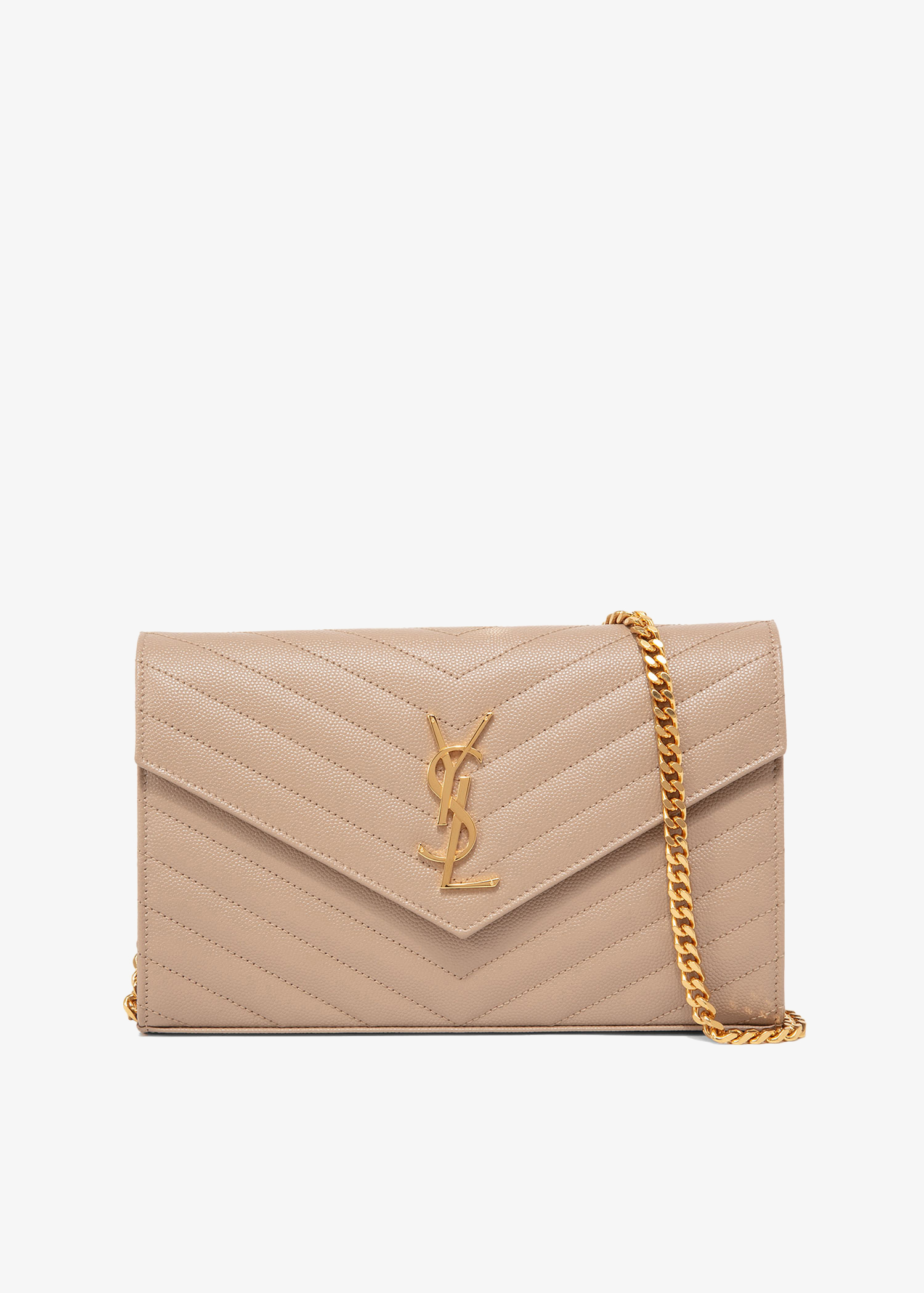 

Monogram chain wallet, Beige