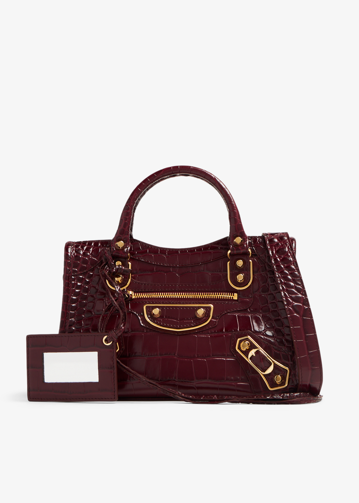 

Metallic Edge Mini City bag, Burgundy